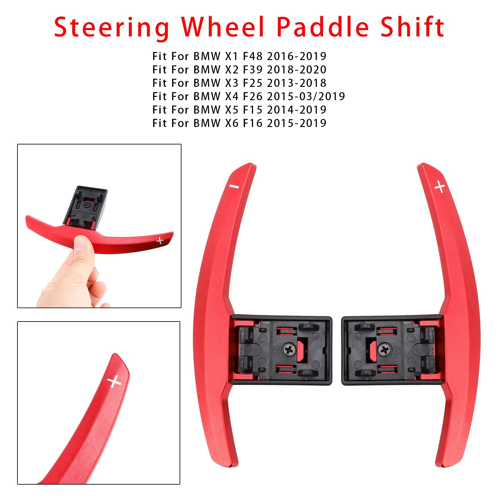 Paddle Shifter Extension For BMW F Series F30 F31 F32 F10 X3 X5 Aluminium Red