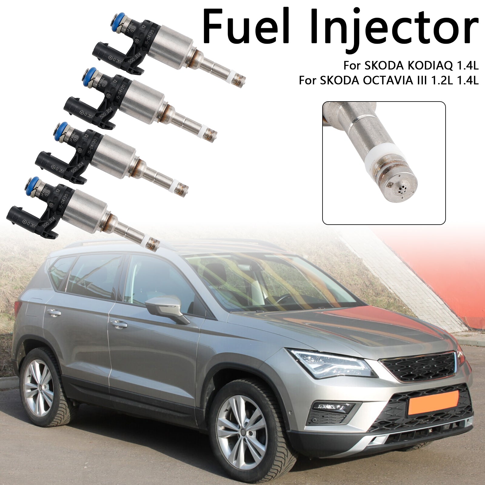 4PCS Fuel Injector 04E906036Q Fit Audi A3 Fit Seat Leon Fit Skoda Fit VW Passat