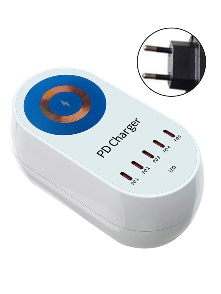 140W PD Multi-Port Charger Magnetic Wireless Fast Charging PD100W Laptop Mobile Phone Charger EU Plug