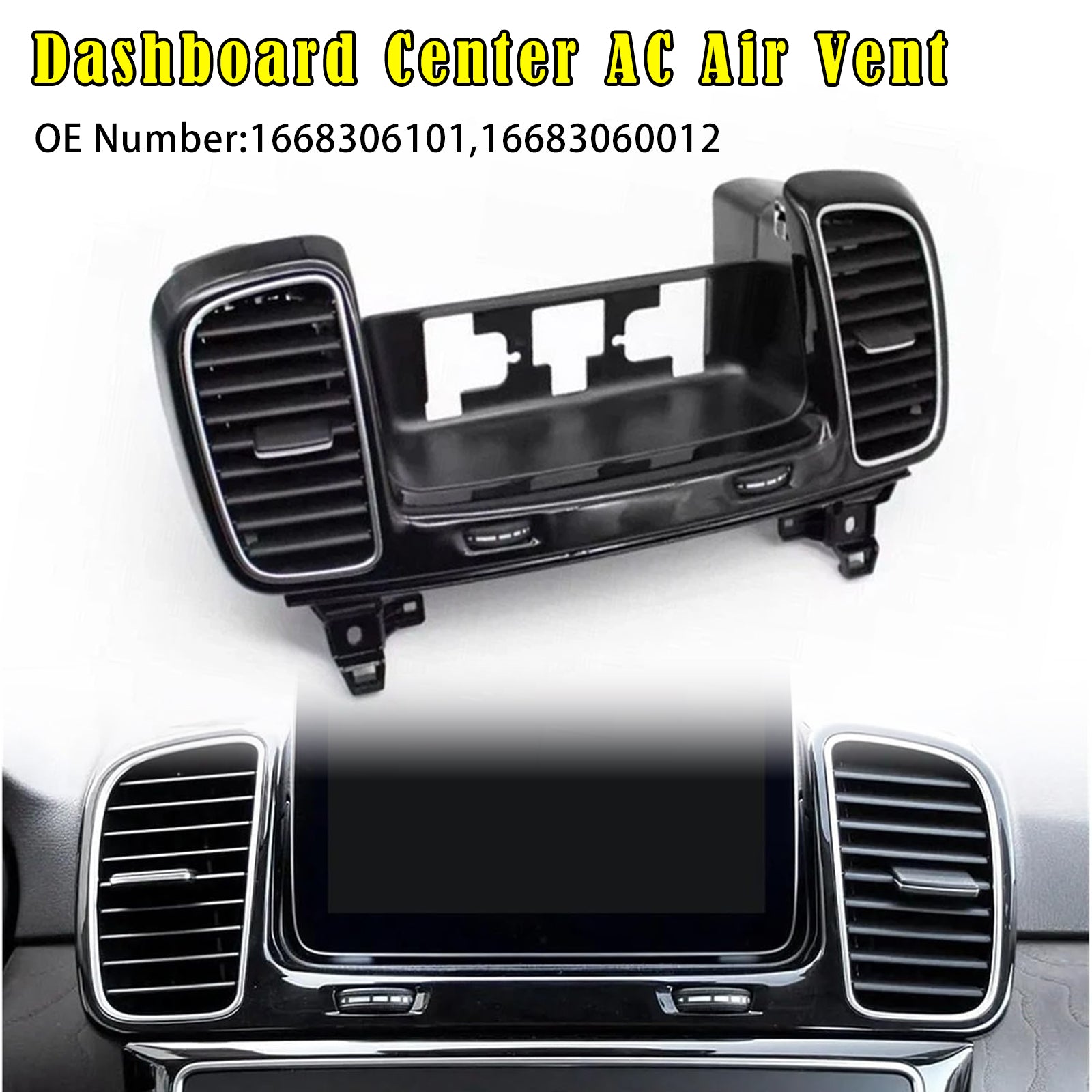 For Mercedes GLE GLS Class W166 W292 2016-2019 1668306101 Dashboard Center Air Vent Grille Panel