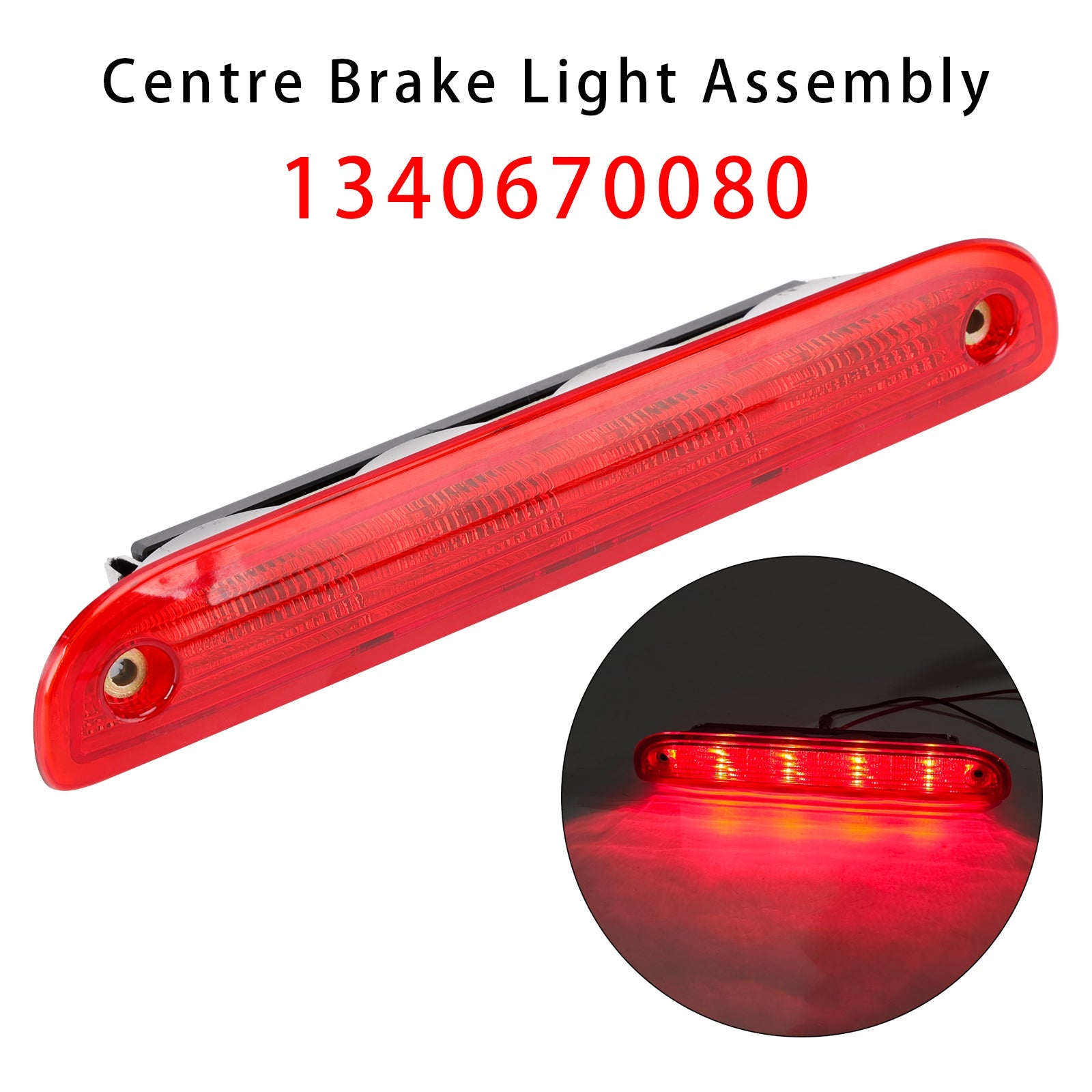 Rear Stop Red Brake Light Lamp 1340670080 For Peugeot Boxer 2006- 2024 Red