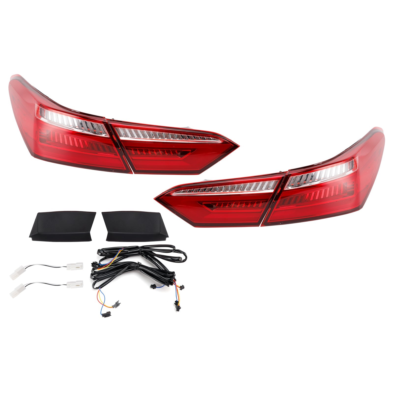 2016-2021 For Toyota Camry Sedan 4DR Left+ Right Red Rear LED Brake Tail Lights