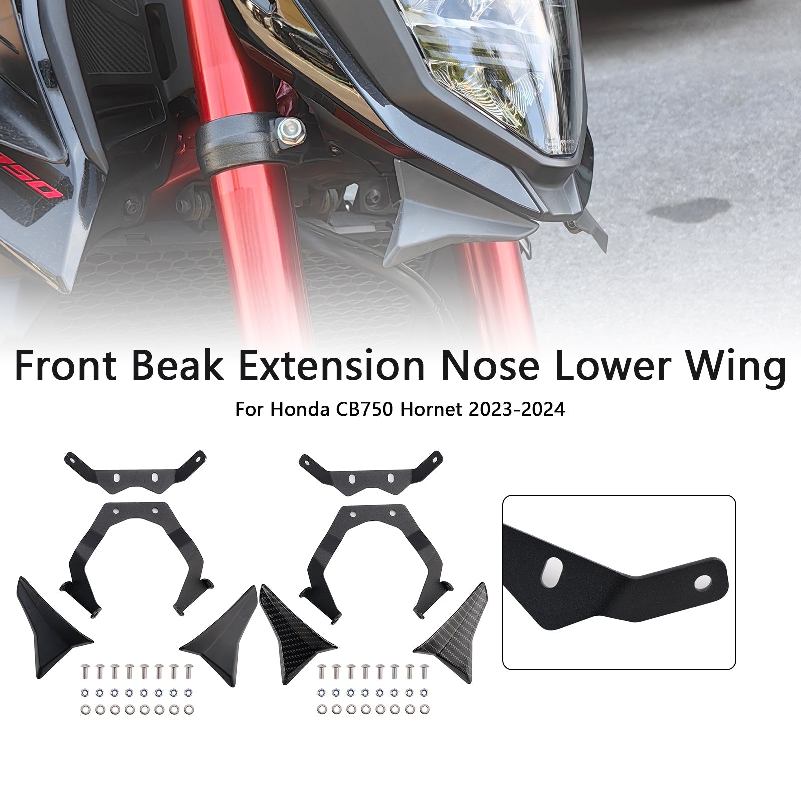 Front Beak Extension Nose Lower Wing For Honda CB750 Hornet 2023-2024