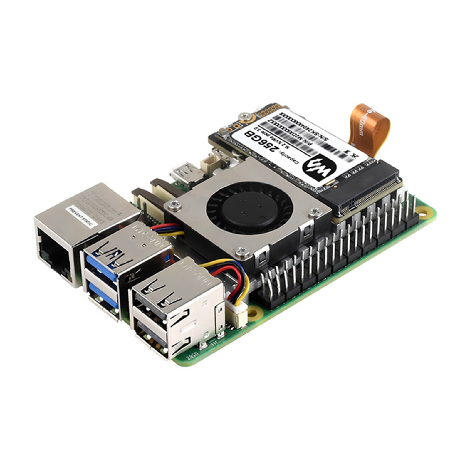 Raspberry Pi 5/5B PCIe to M.2 Adapter Board Radiator Fan Nvme Hard Disk Protocol