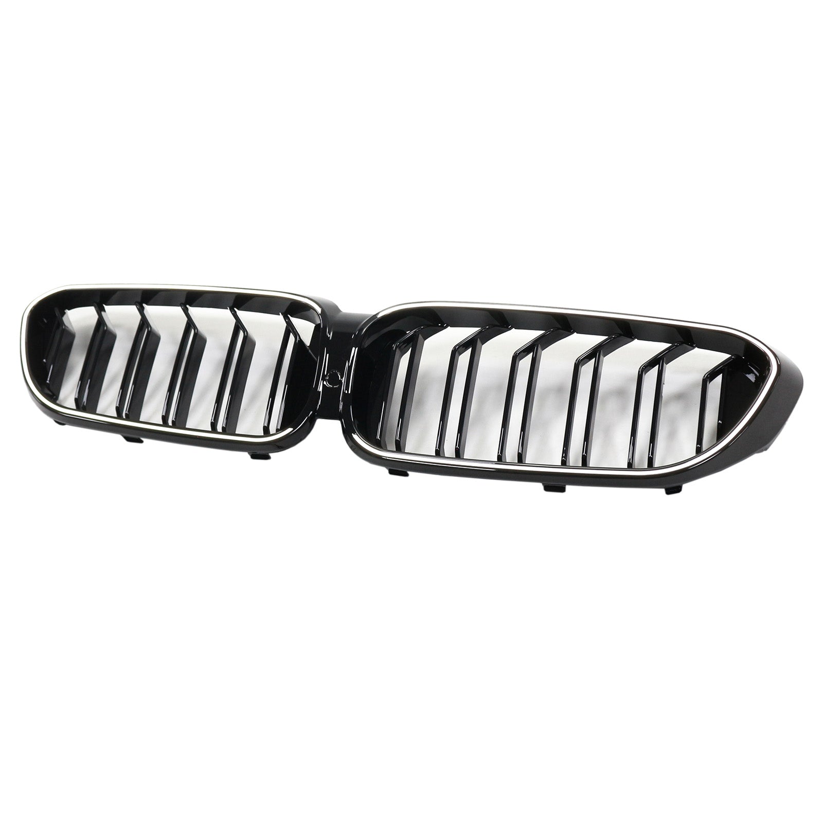 Double Slat Front Kidney Grille Fit BMW 5 Series G30 G31 2017-2020 Gloss Black