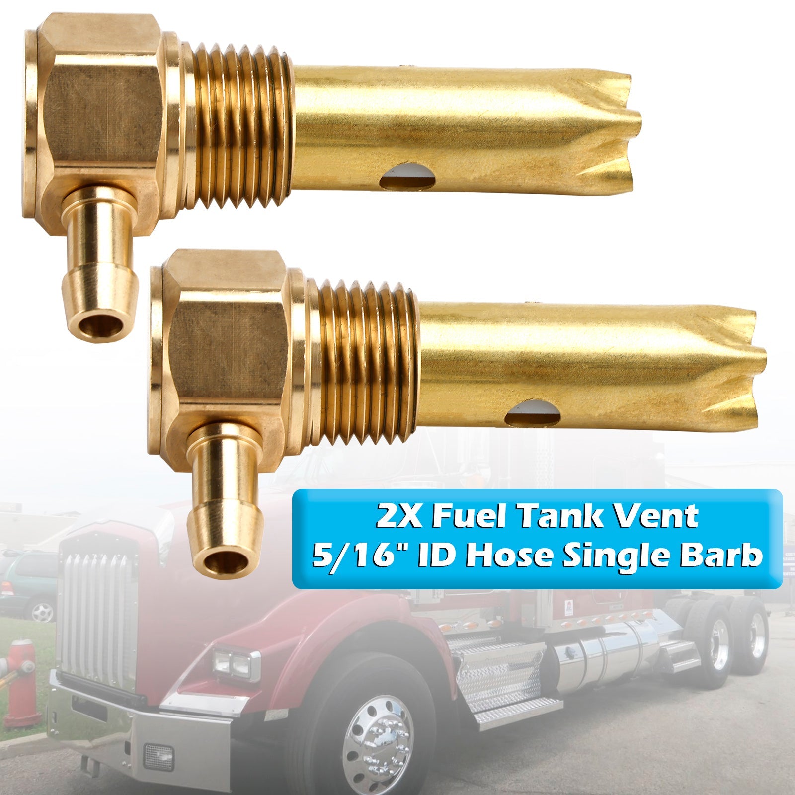 2X 5/16" ID Hose Single Barb Fuel Tank Vent Assy 20560284 For Kenworth Volvo