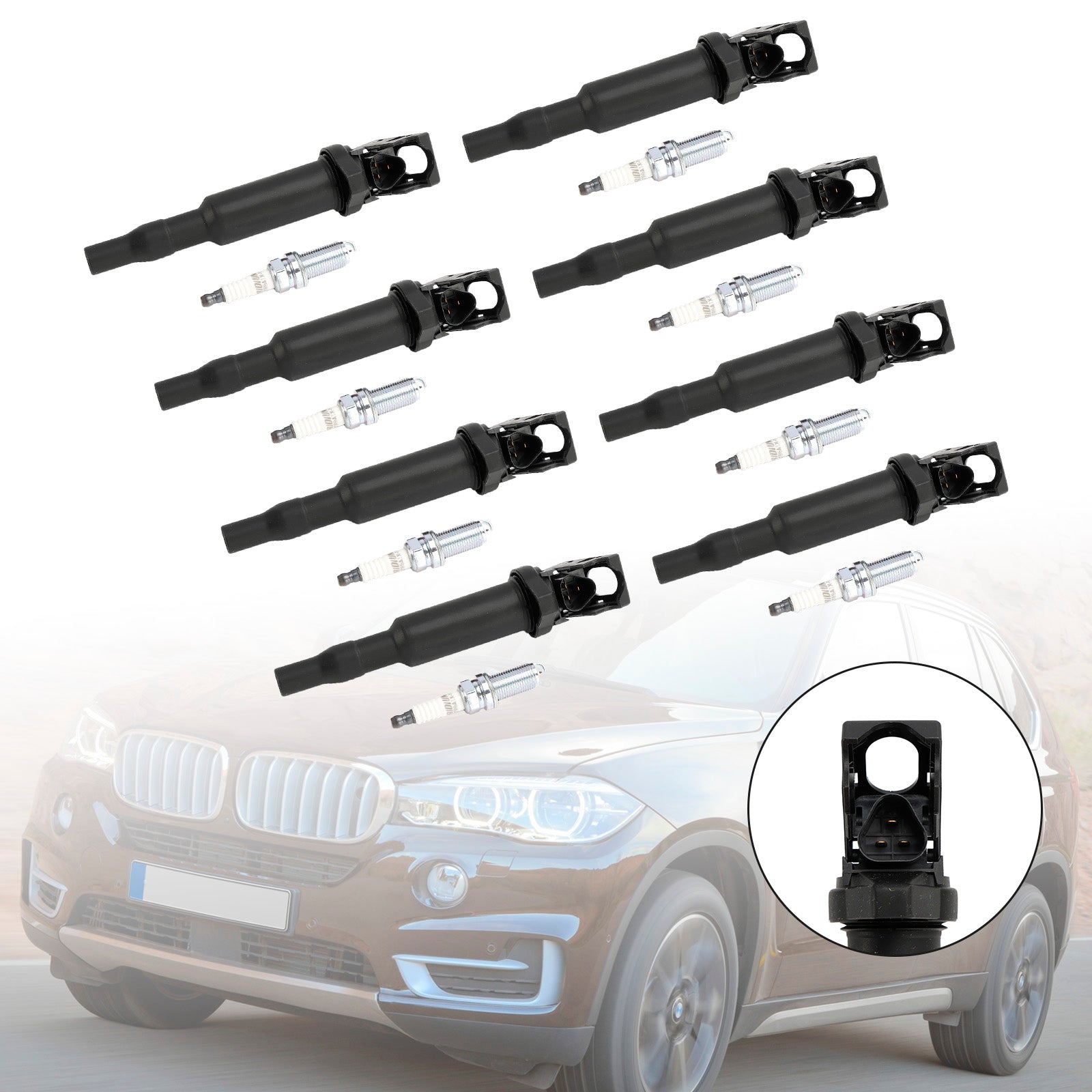 2010-2016 BMW X6M X5M 4.4L V8 8X 점화 코일 +점화 플러그 UF592
