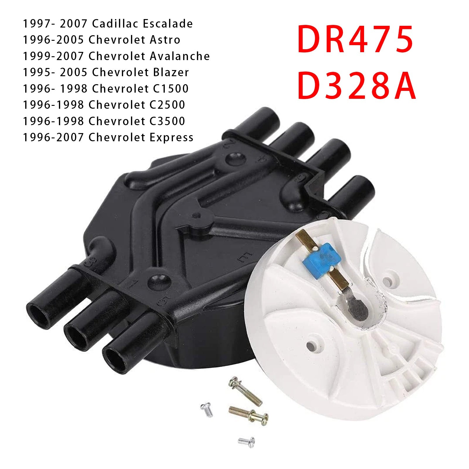 DR475 D328A Ignition Distributor Cap & Rotor Kit For Chevy Cadillac GMC V6 4.3L