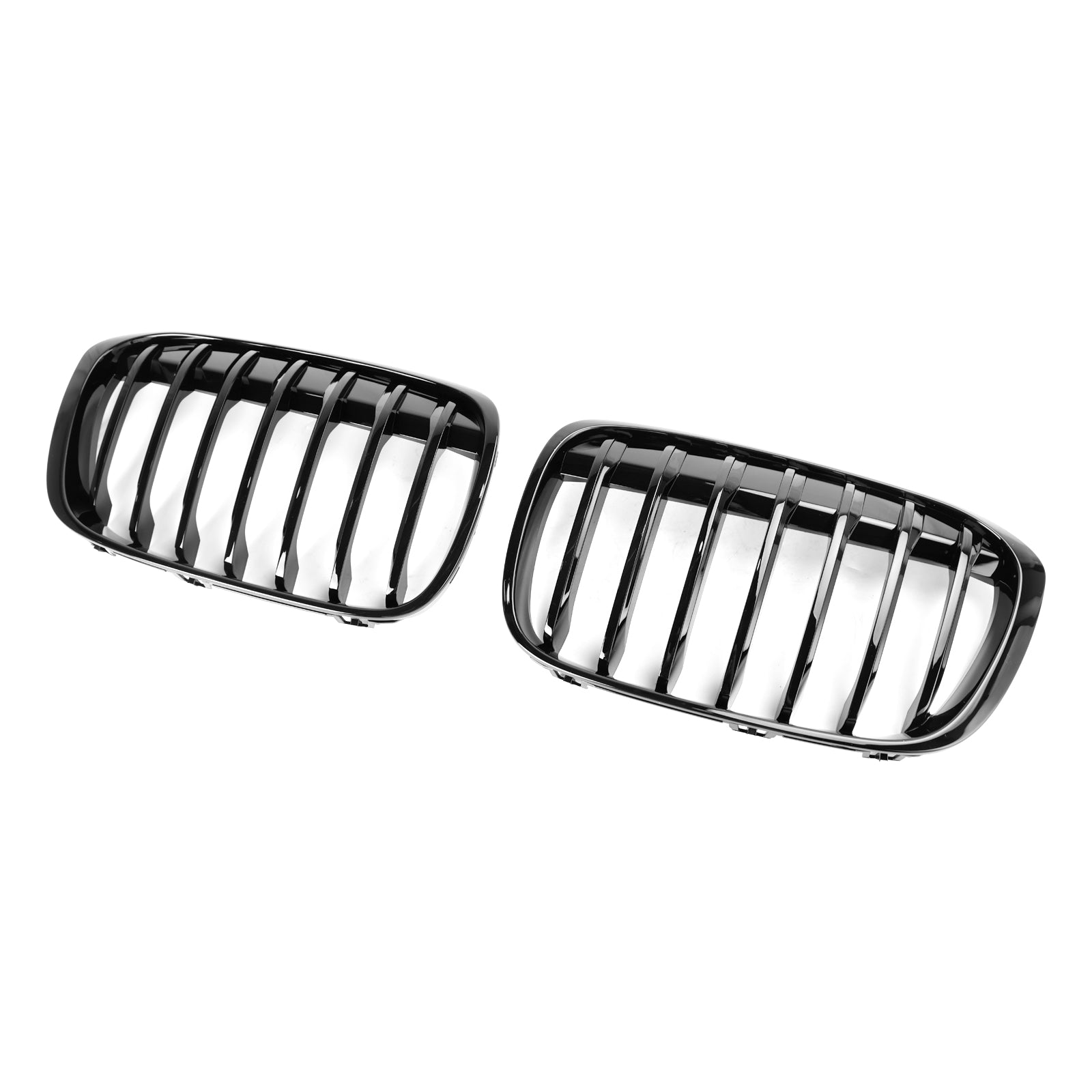 BMW X1 F48 F49 2016-2018 2PCS Gloss Black Front Kidney Grille Grill