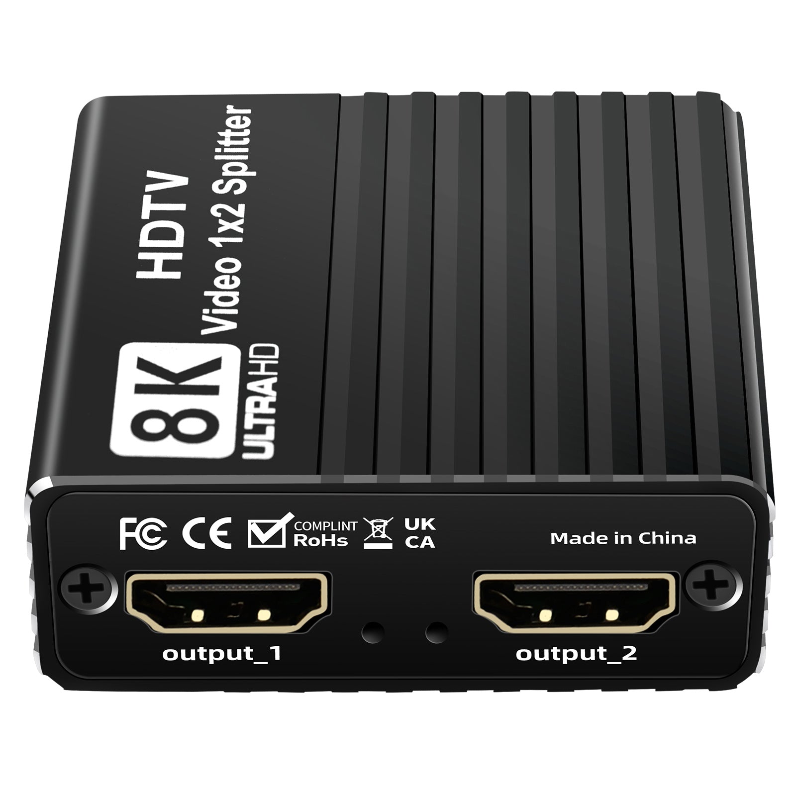 8K HDMI 1 to 2 Splitter HD2.1 8K60hz/4K120hz/1080P240hz with EDID Splitter 1x2