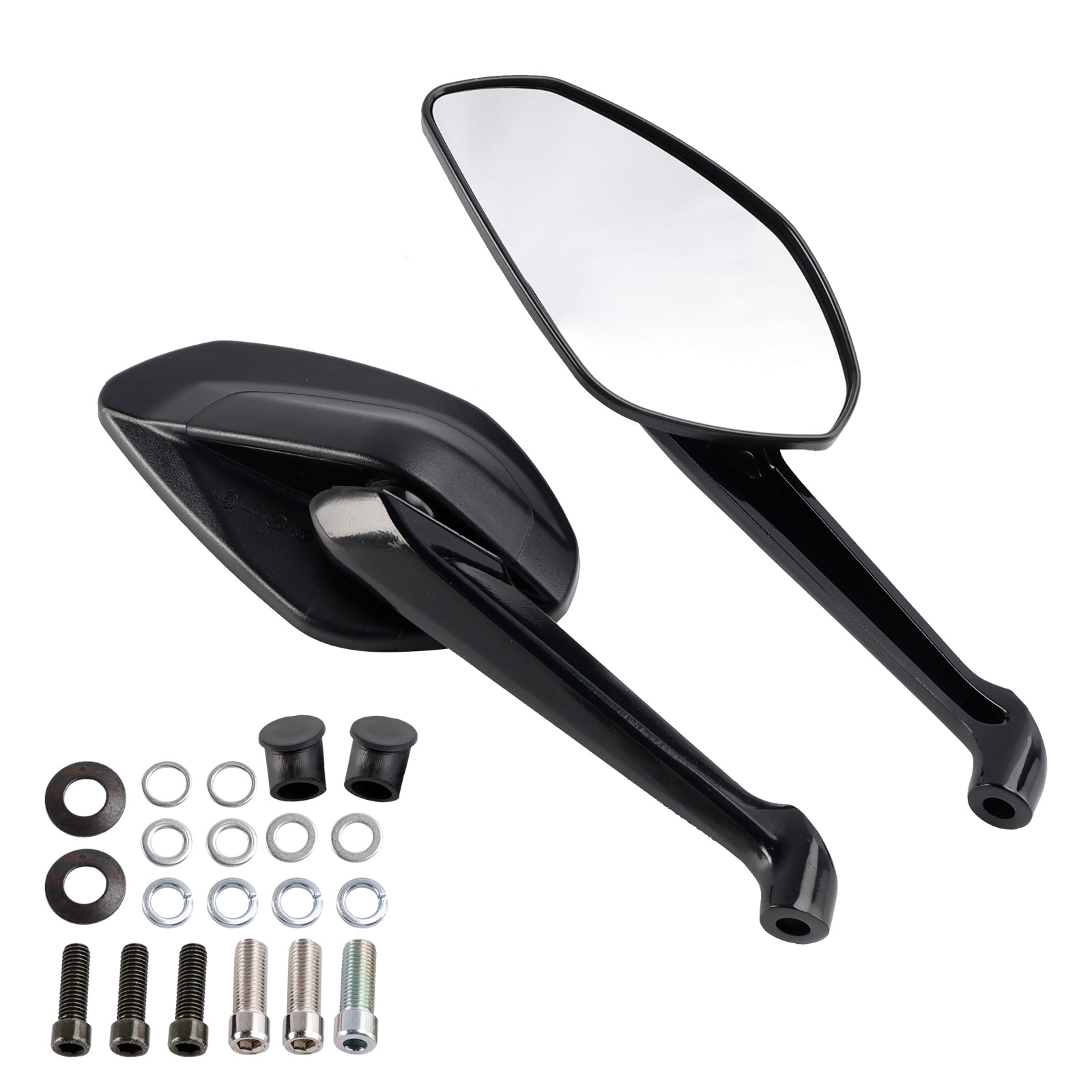 BLACK PAIR REAR VIEW MIRRORS FOR DUCATI STREETFIGHTER V2 V4 V4S SP SP2 2020-2024
