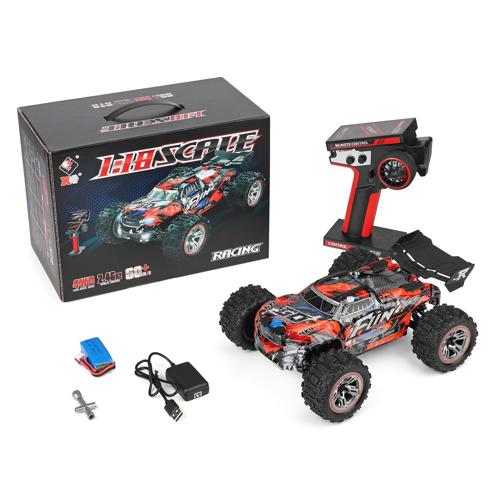 Wltoys XK 184008 RC Car 1/18 60KM/H 4WD Brushless 2.4G High Speed Off Road Truck