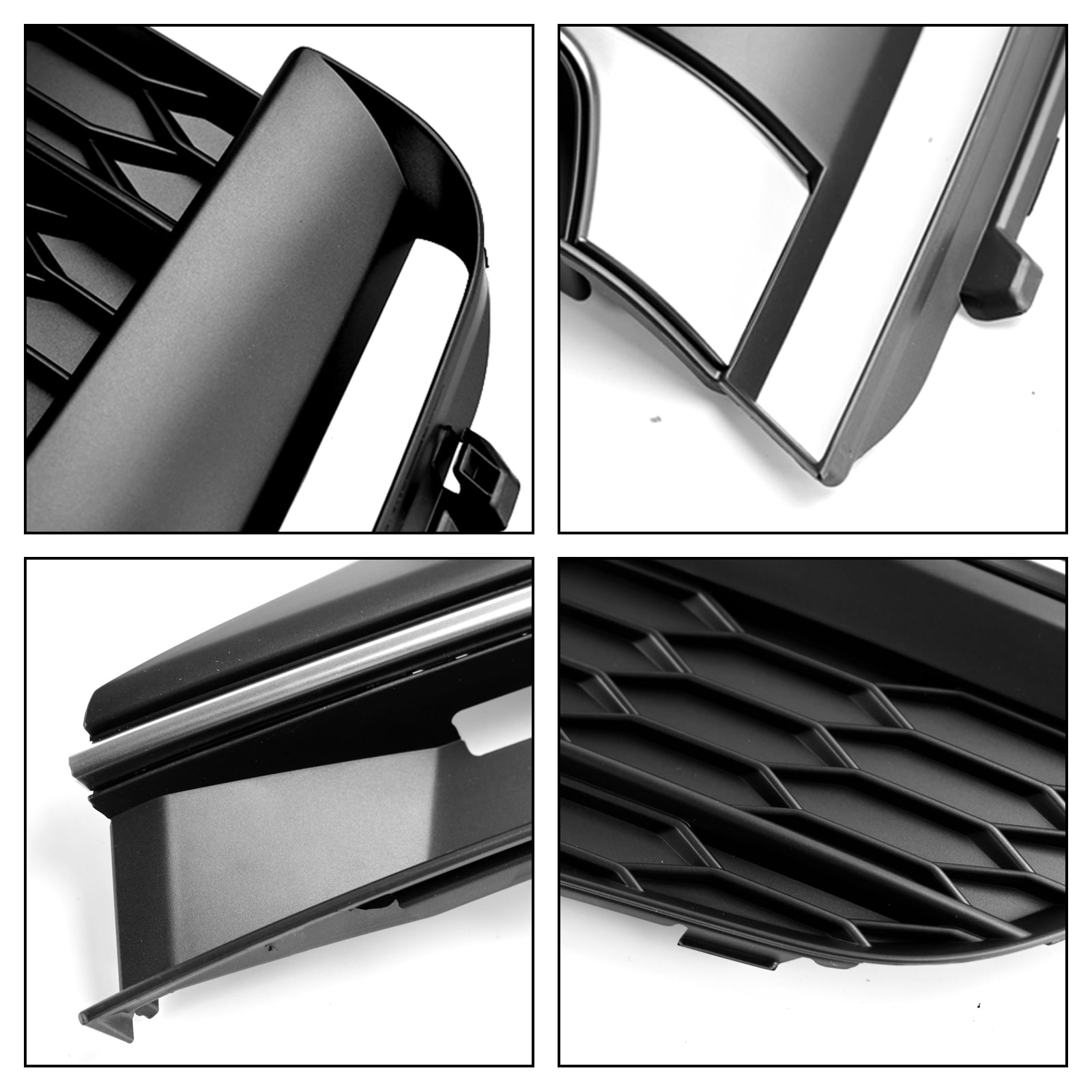 Audi A5 S-Line S5 2018-2019 2PCS Front Bumper Fog Light Grille Cover Trim