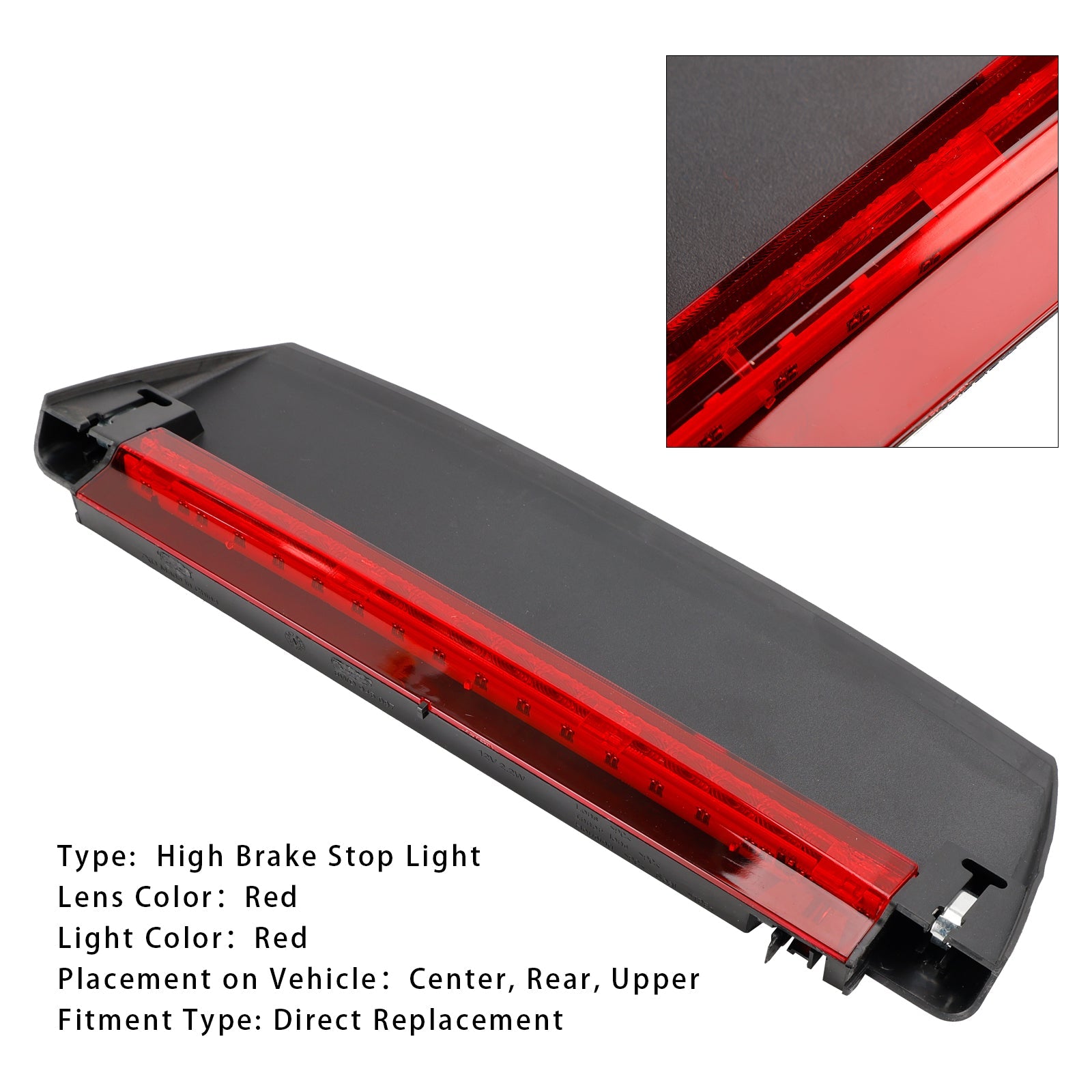 Rear Center High Mount Third Brake Light 8WD945097 For AUDI A4 S4 B9 2016-2024