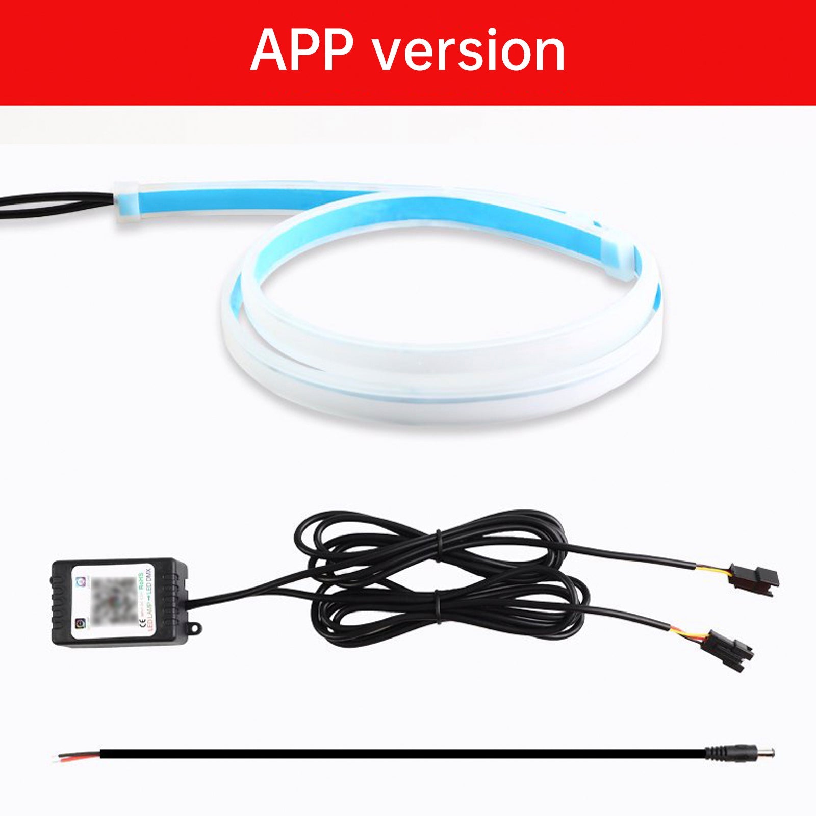 Ultra Thin Car LED Headlight Daytime Running Iridescent Light Eyebrow Strip With APP Controller 60cm