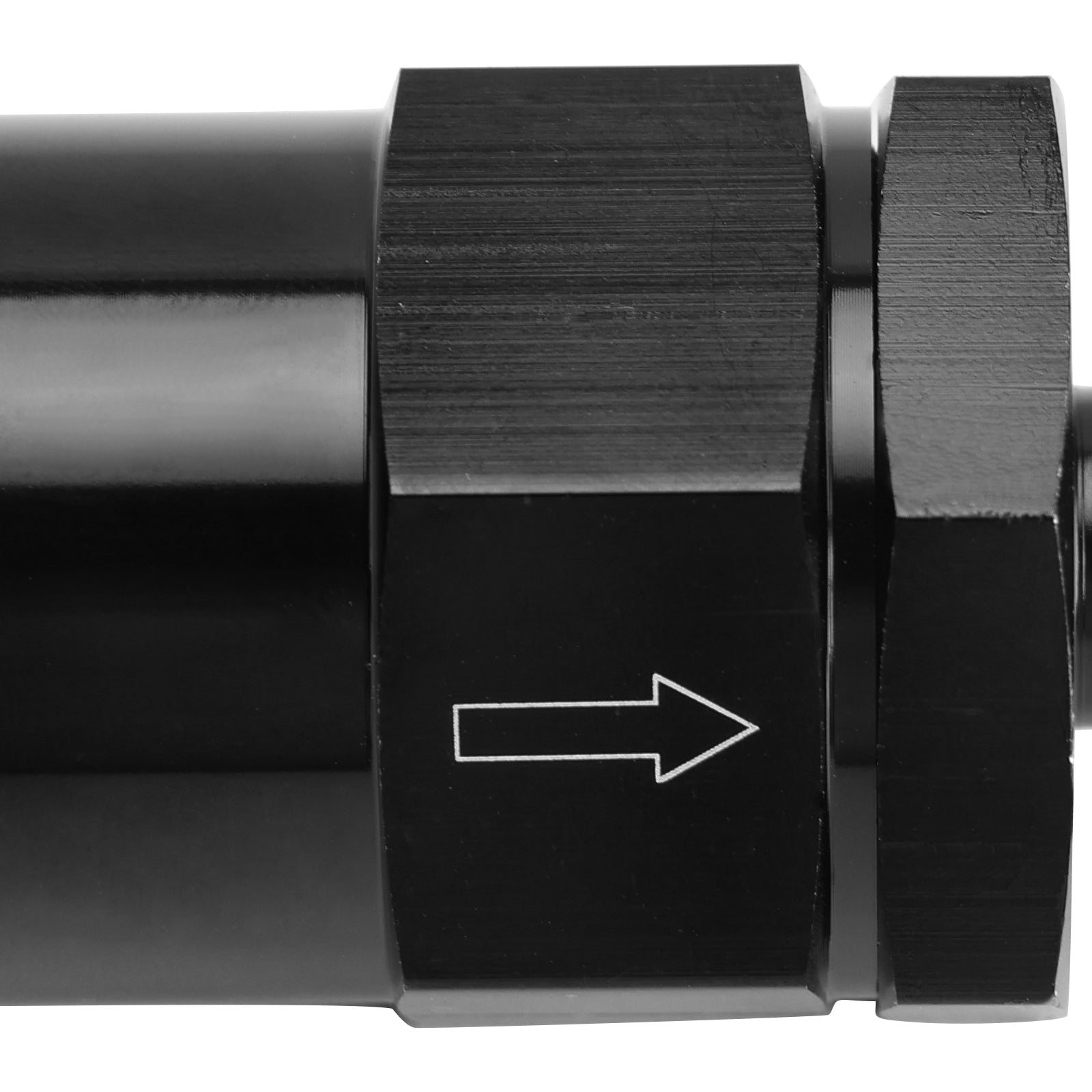 AN6 Black Inline Fuel Systems Filter Adapter With 30 Micron Filter Element