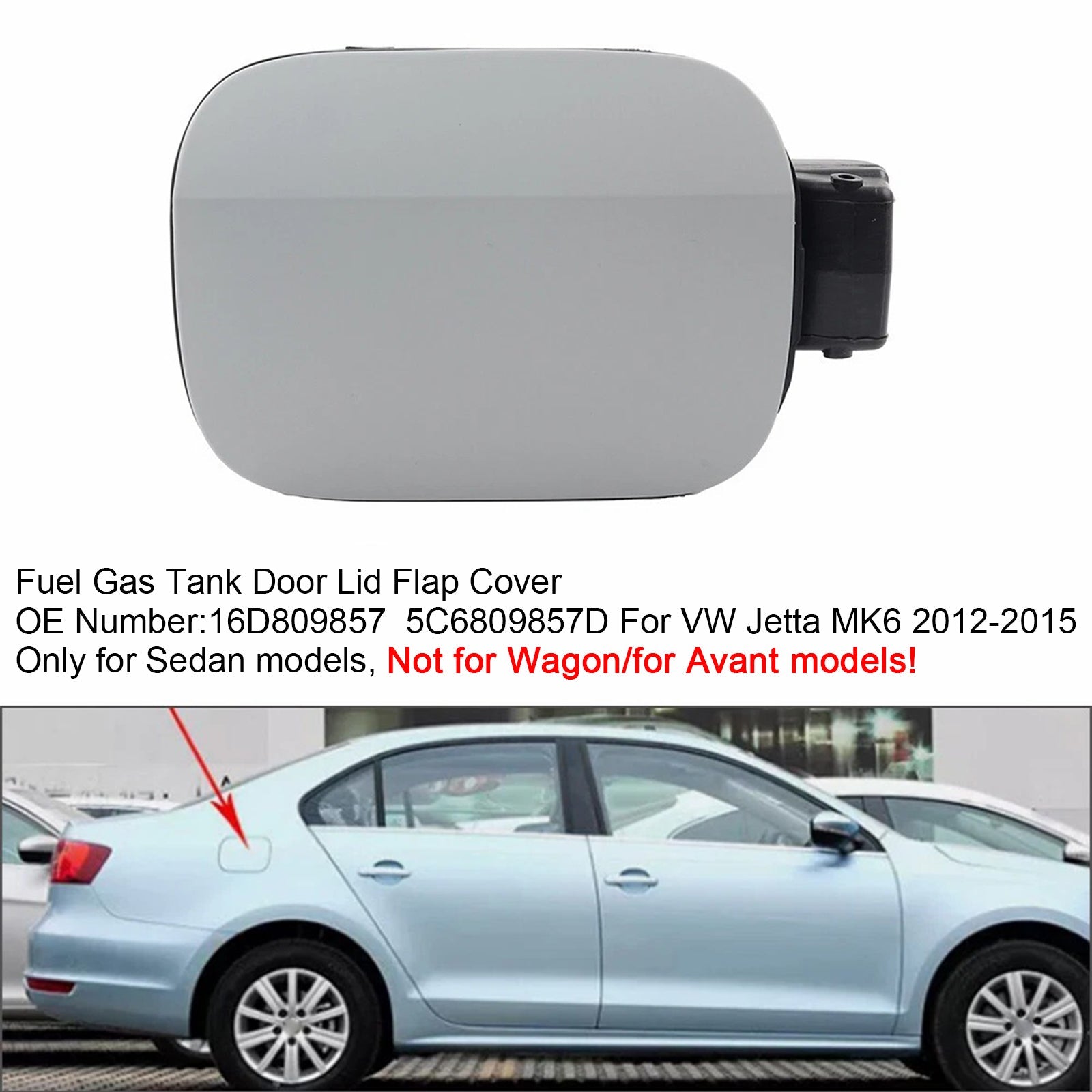 Fuel Gas Tank Filler Door Lid Cover 16D809857 For VW Jetta MK6 2012-2015