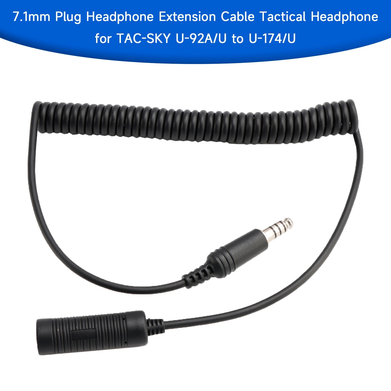 7.1mm Headset Extension Cable Tactical Headphone for TAC-SKY U-92A/U to U-174/U