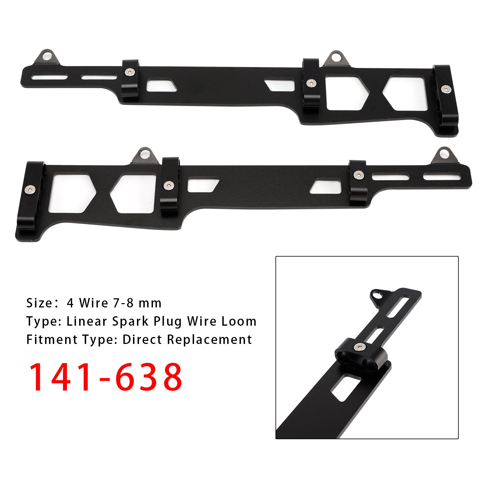 Small Block Chevy Kit Linear Spark Plug Wire Loom 4 Wire 7-8 mm 141-638