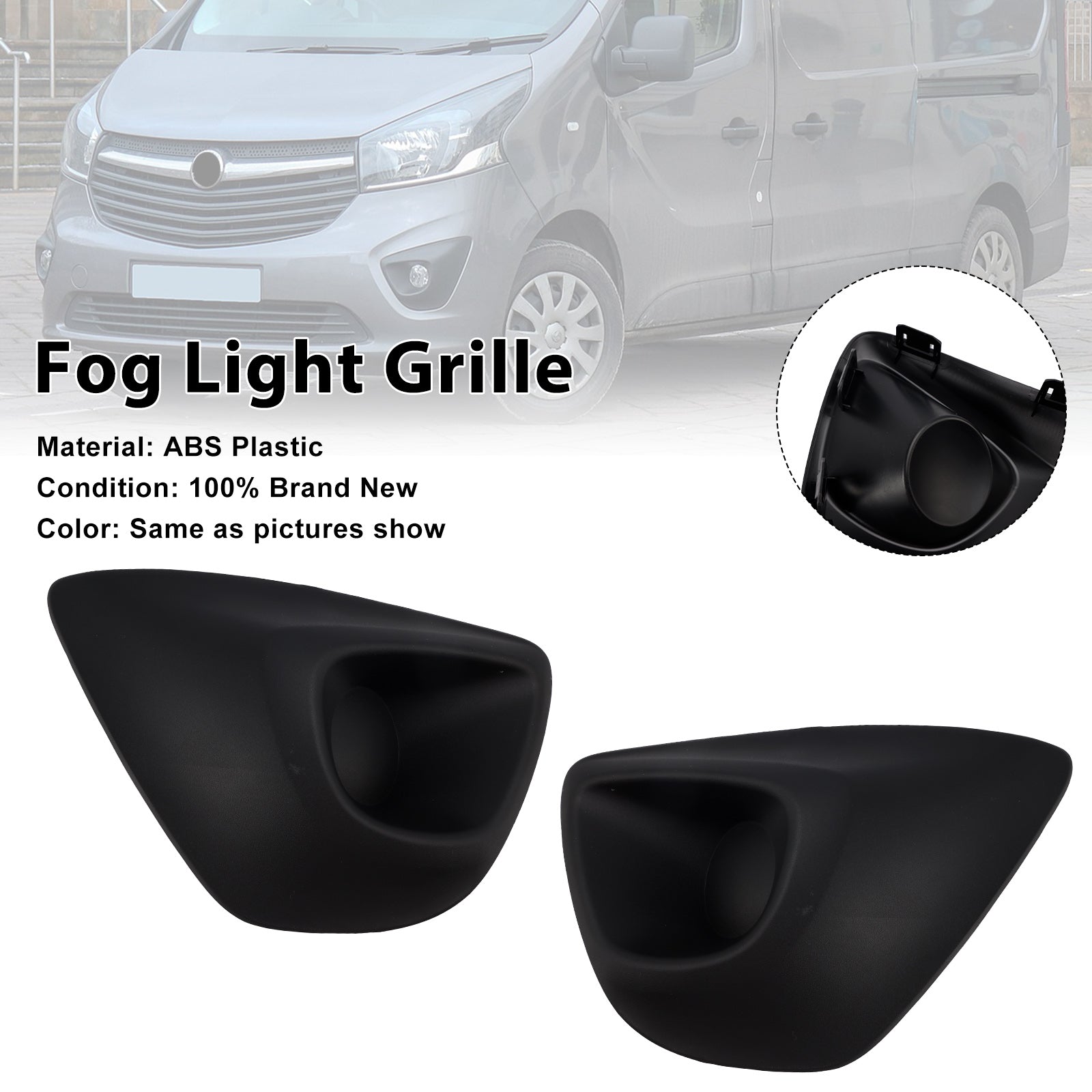 2016+ Nissan NV-300 2PCS Front Bumper Fog Light Cover Grille