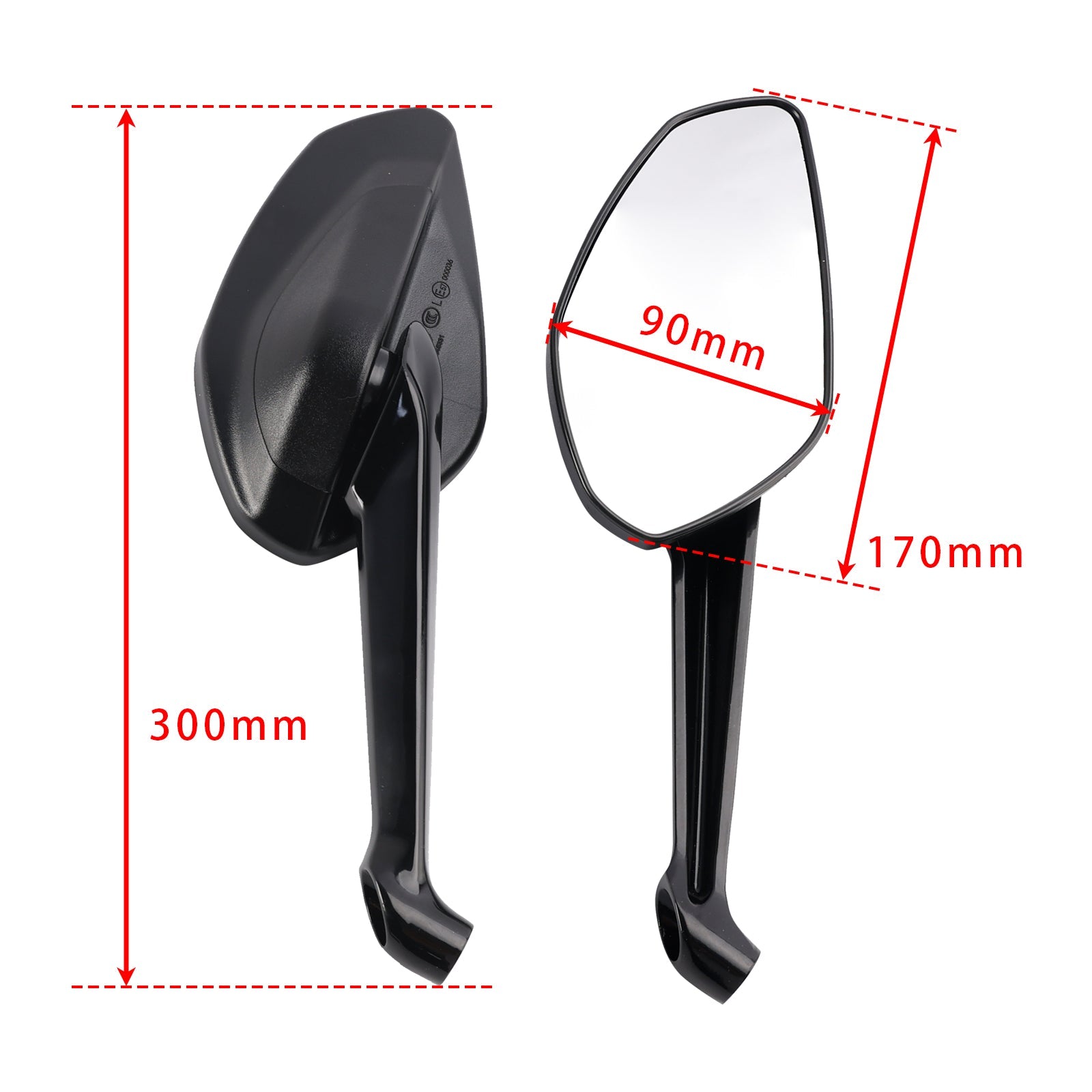 BLACK PAIR REAR VIEW MIRRORS FOR DUCATI STREETFIGHTER V2 V4 V4S SP SP2 2020-2024