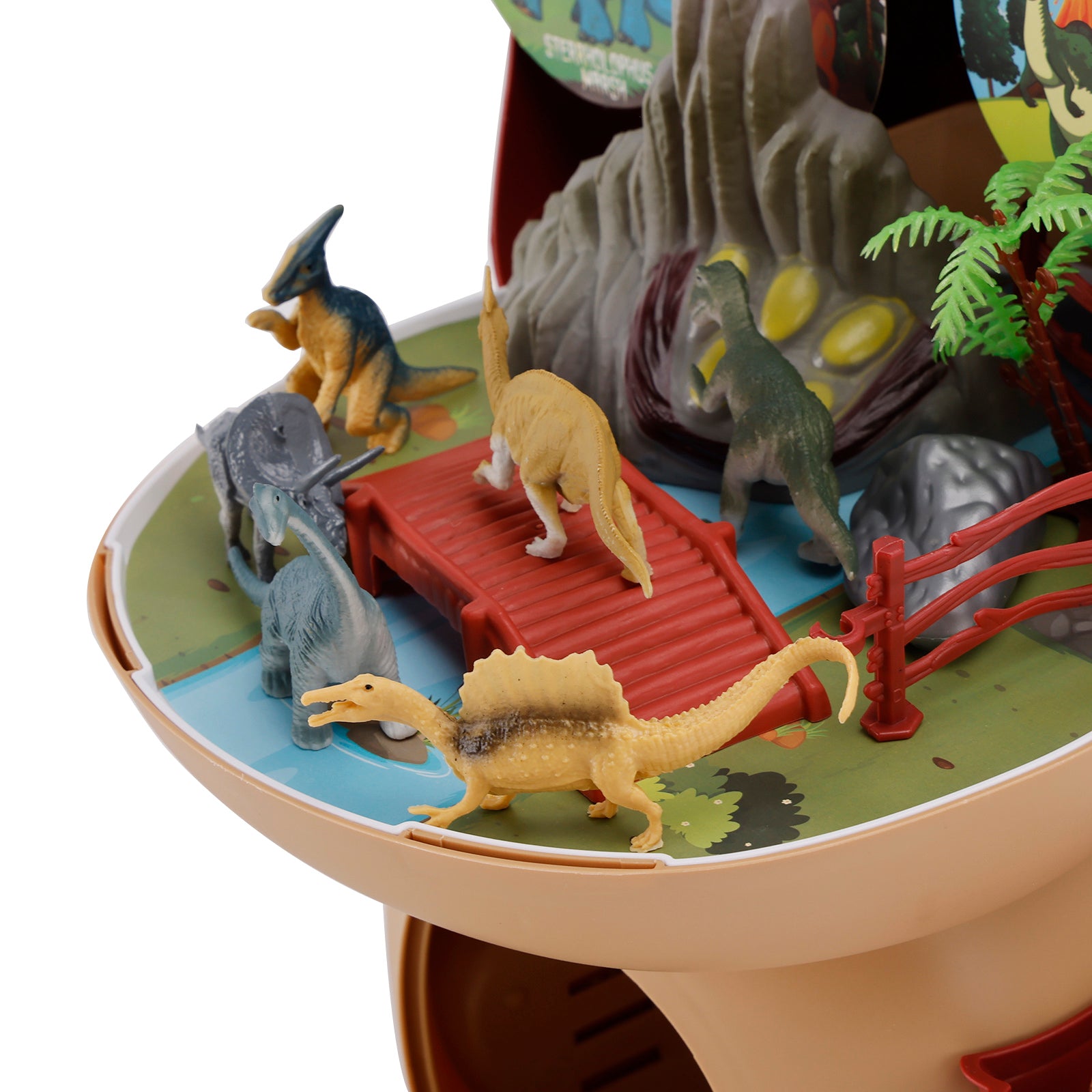 41 Pcs Dinosaur World Toy Realistic Set With Tree And Fence Playset Gift For Kid