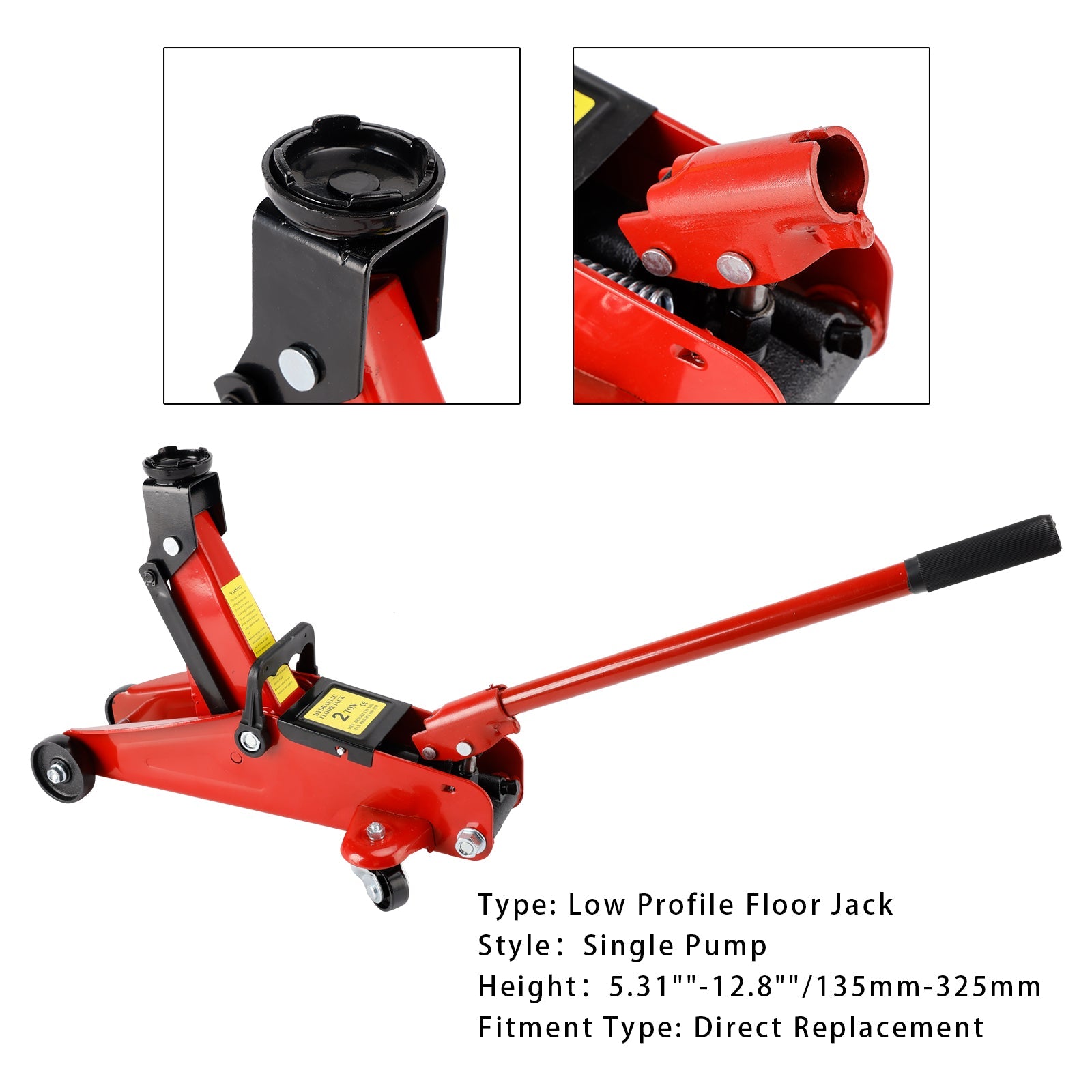 Low Profile Floor Jack 2 Ton (4400 lbs) 5.31"-12.8" Height Lifting