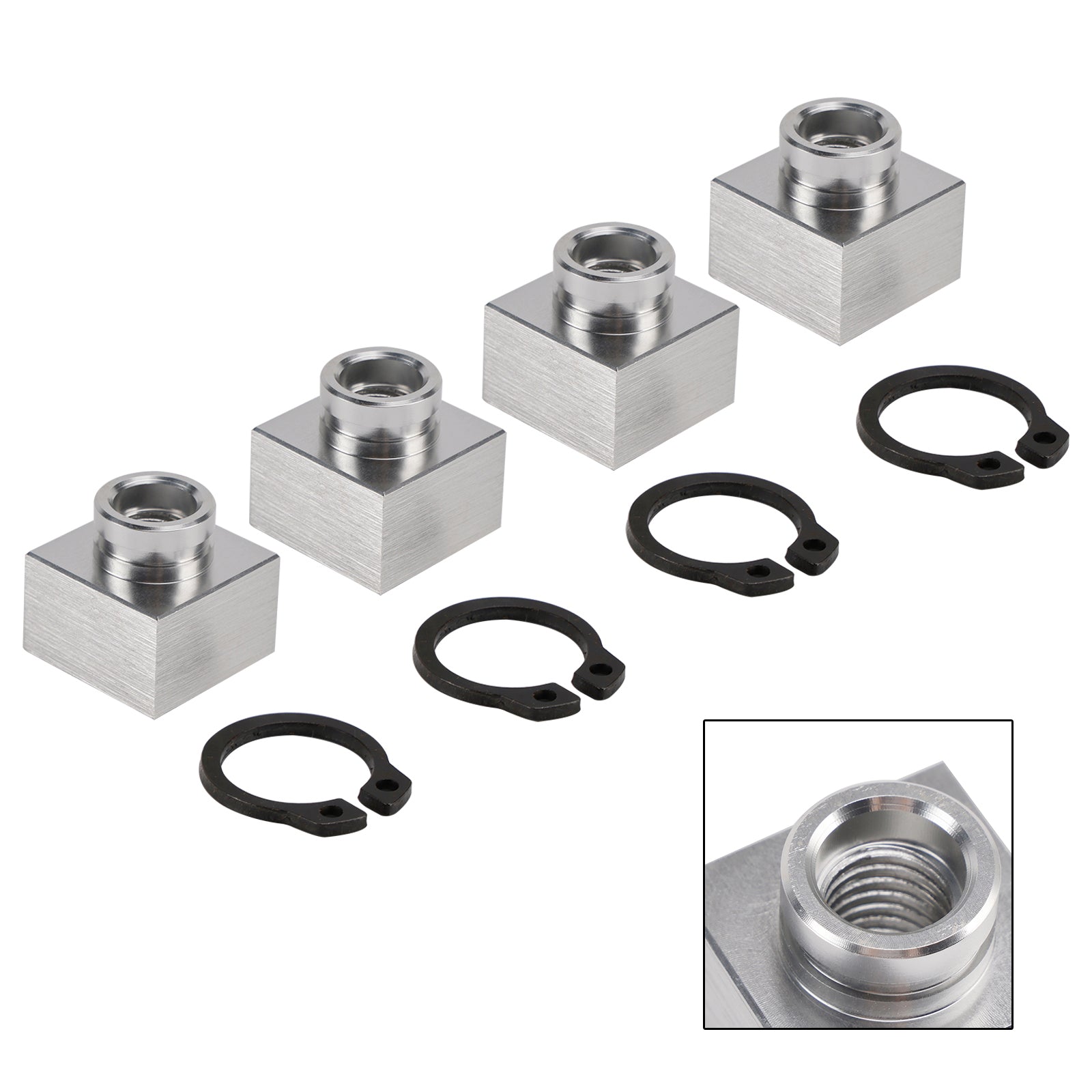 4X Set Snowmobile Trailer Insert Nut & Snap Ring 04414 03400 For Triton Xt & Lt