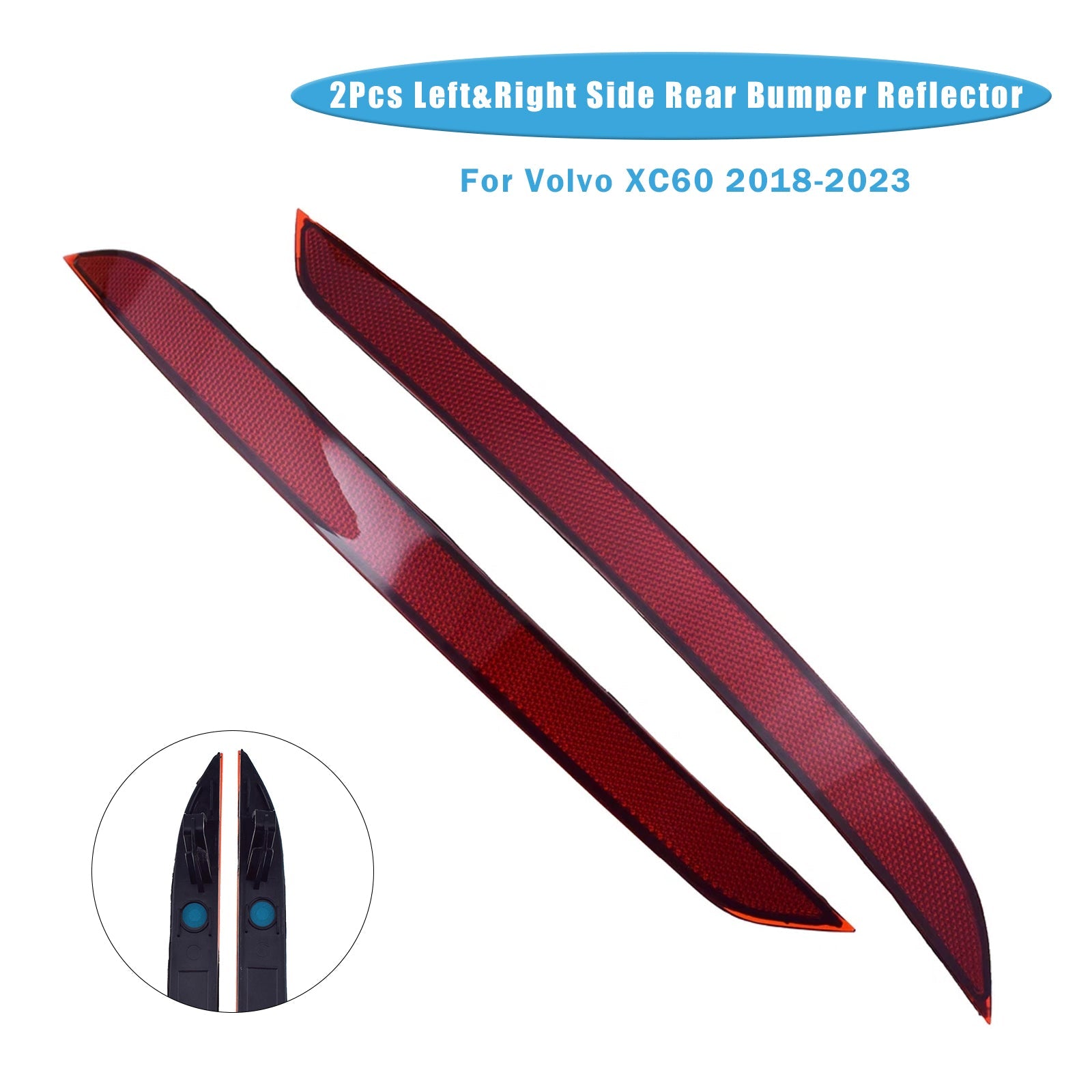 2018-2023 Volvo XC60 2Pcs Left&Right Side Rear Bumper Reflector