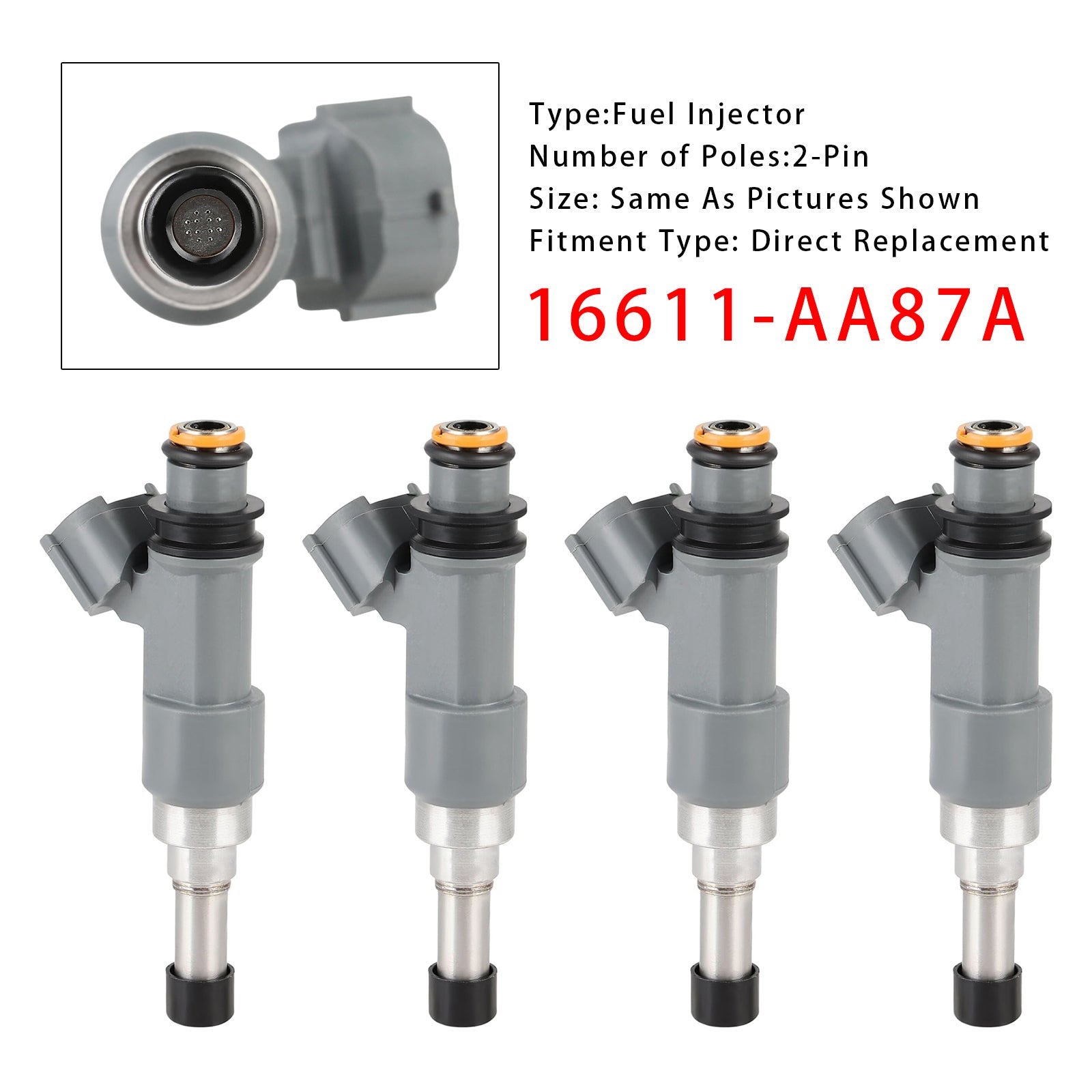 2015-2017 Subaru Legacy Outback 2.5L H4 4Pcs Fuel Injector 16611-AA87A