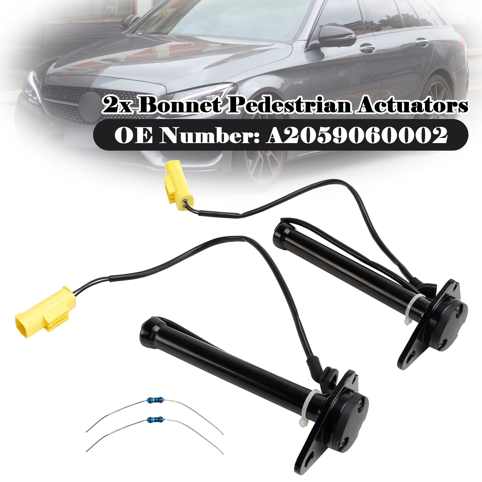 2014-2019 Mercedes C Class W205 2x Bonnet Pedestrian Actuators A2059060002