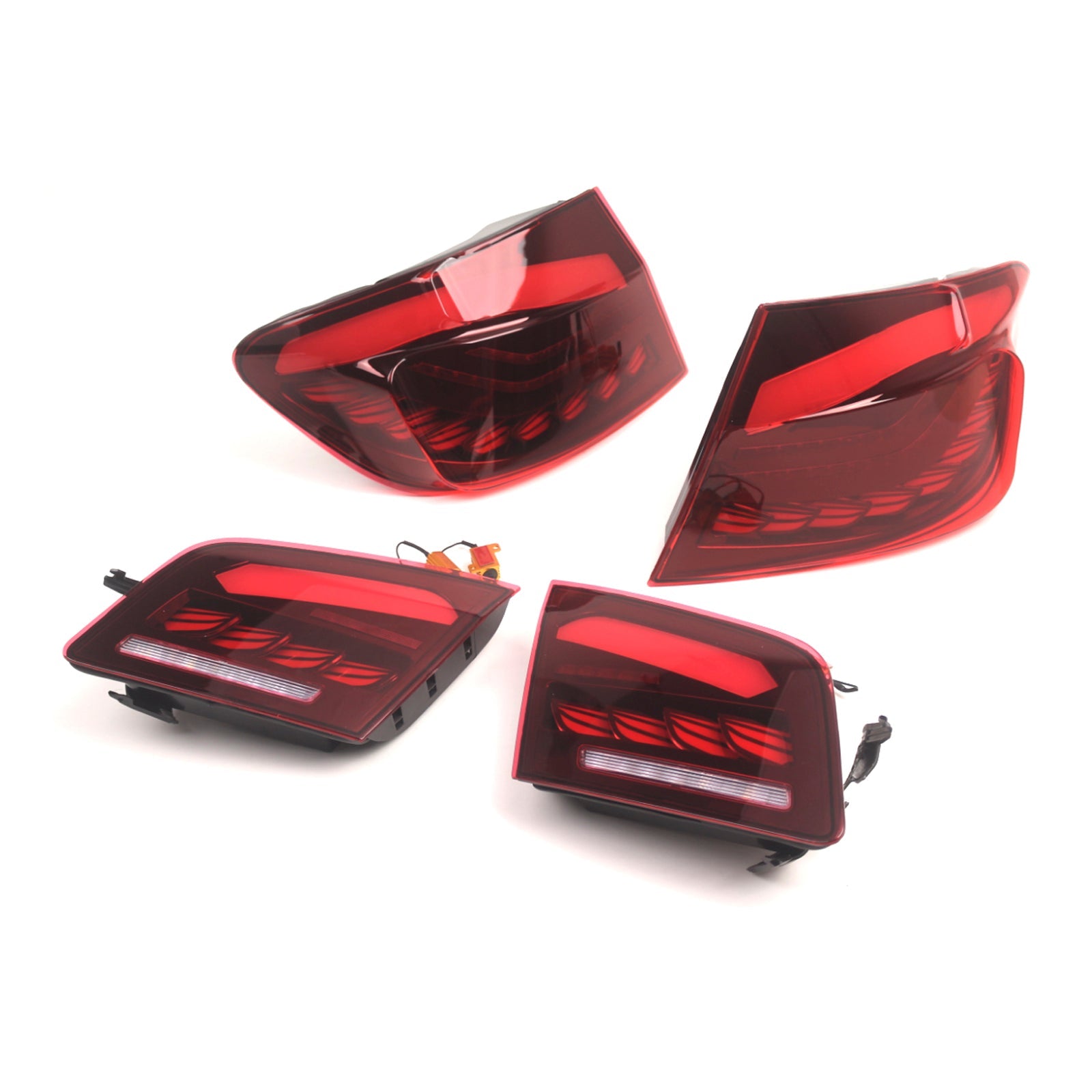 2010-2016 6th Gen 5-Series F10 F18 M5 L&R Red LED Tail Lights Rear Lamp Assembly