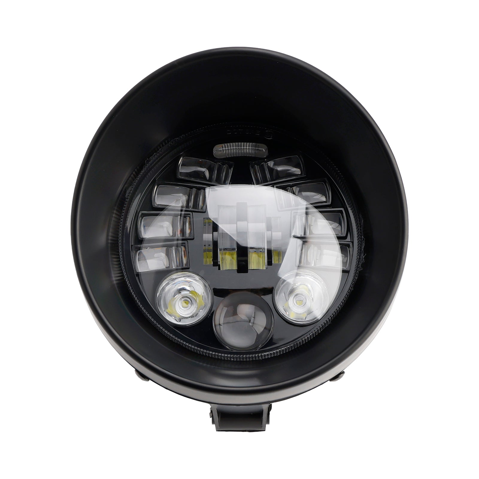Multifunctional Beam Headlight Fog Lamp Custom Fits For Racer Bobber Chopper Chrome