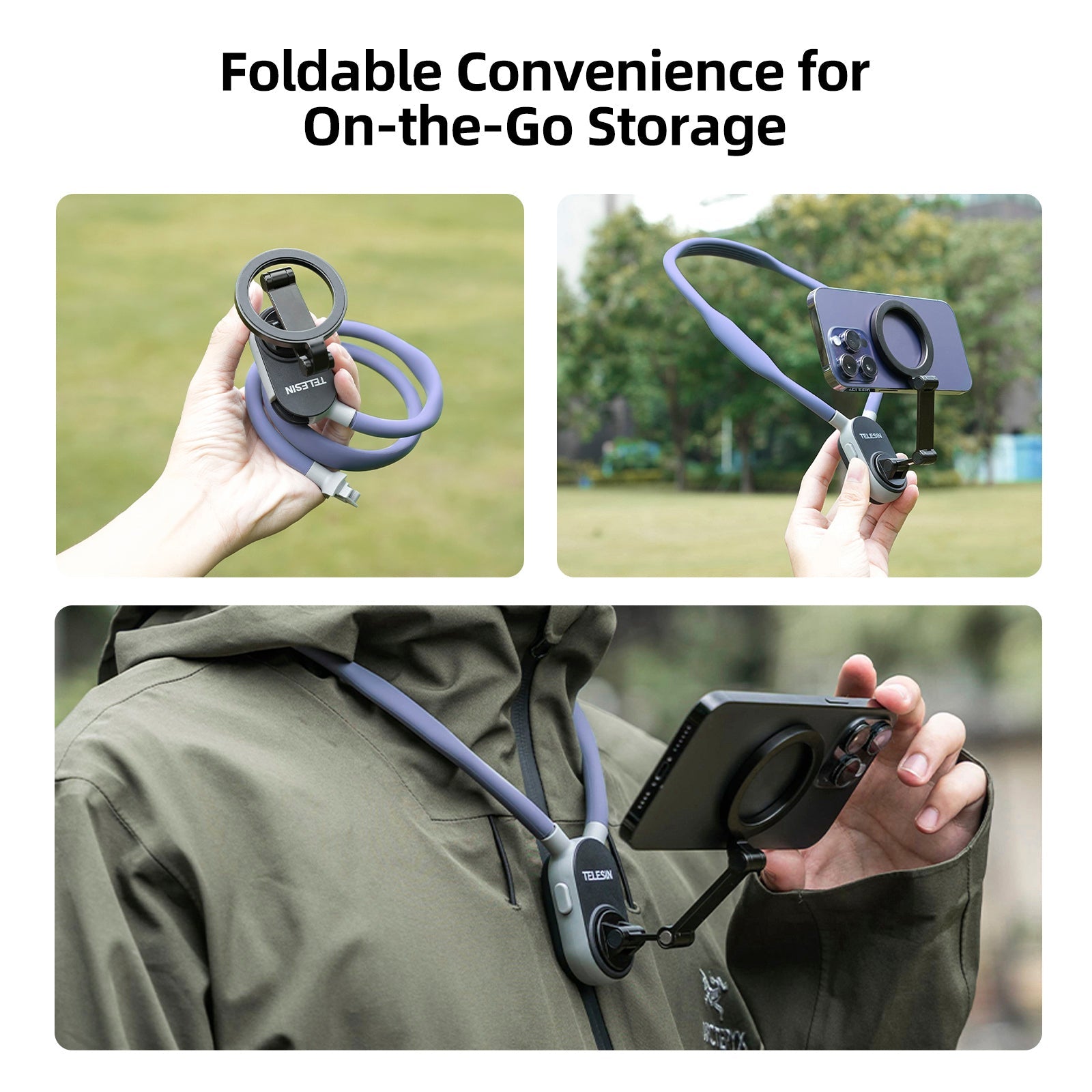 Magnetic Neck Halter Bracket Quick Release Shock Absorption For Mobile Phone