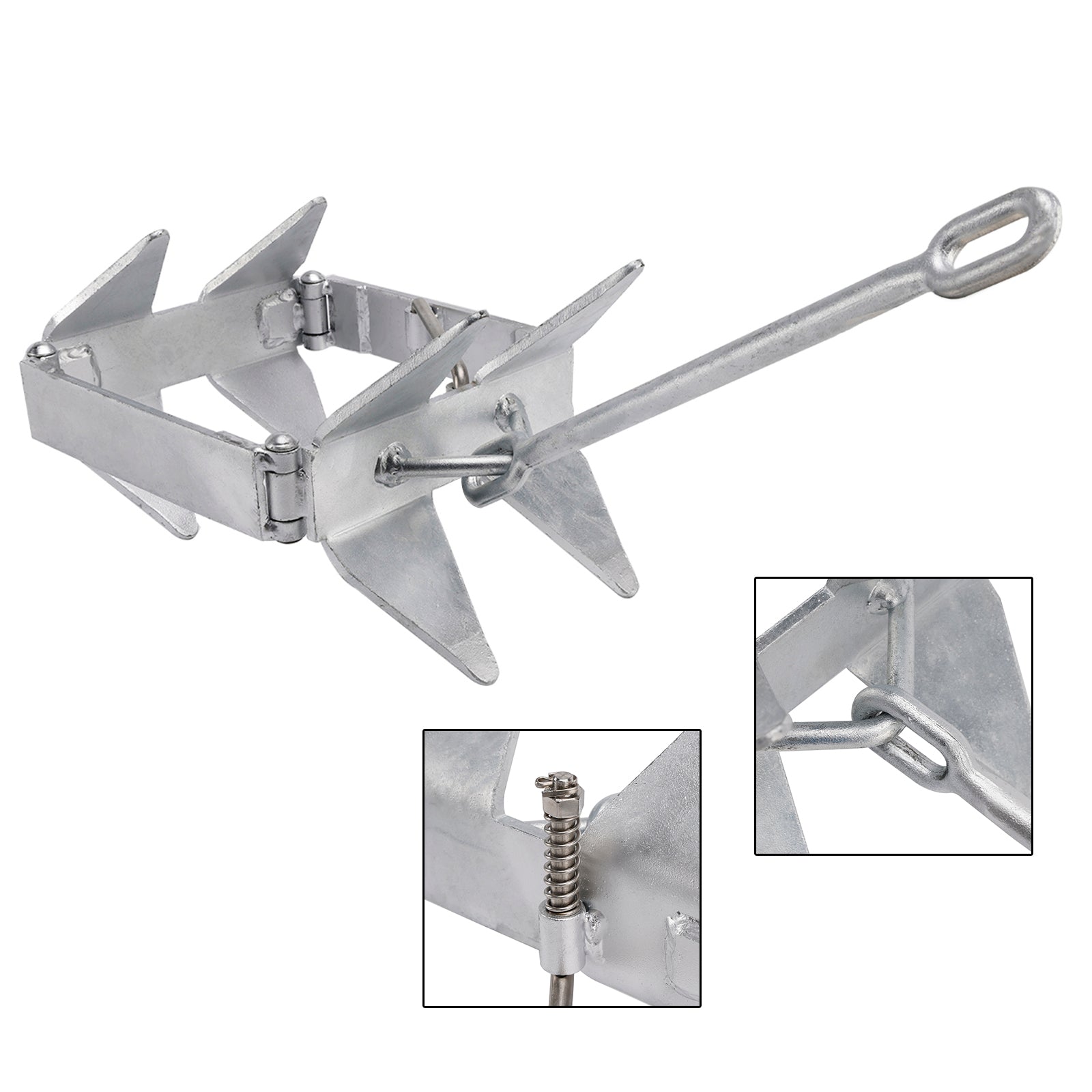 Hot-Dipped Boat Anchor 13Lbs Foldable Sliding Box Anchor Fits For Boat