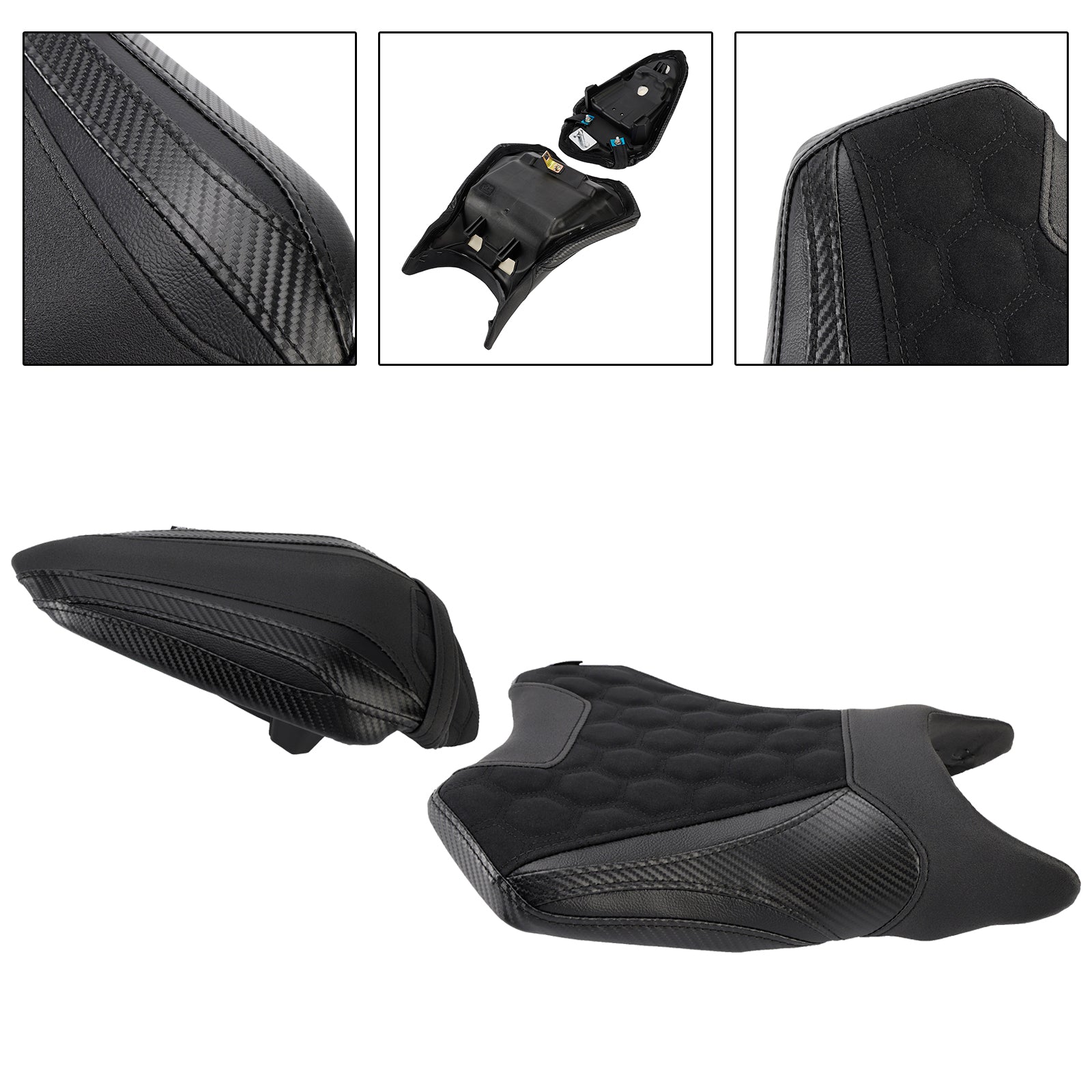 2024-2025 For Kawasaki Ninja 500 Z500 Driver&Passenger Seat Kit Rear Cushion Green