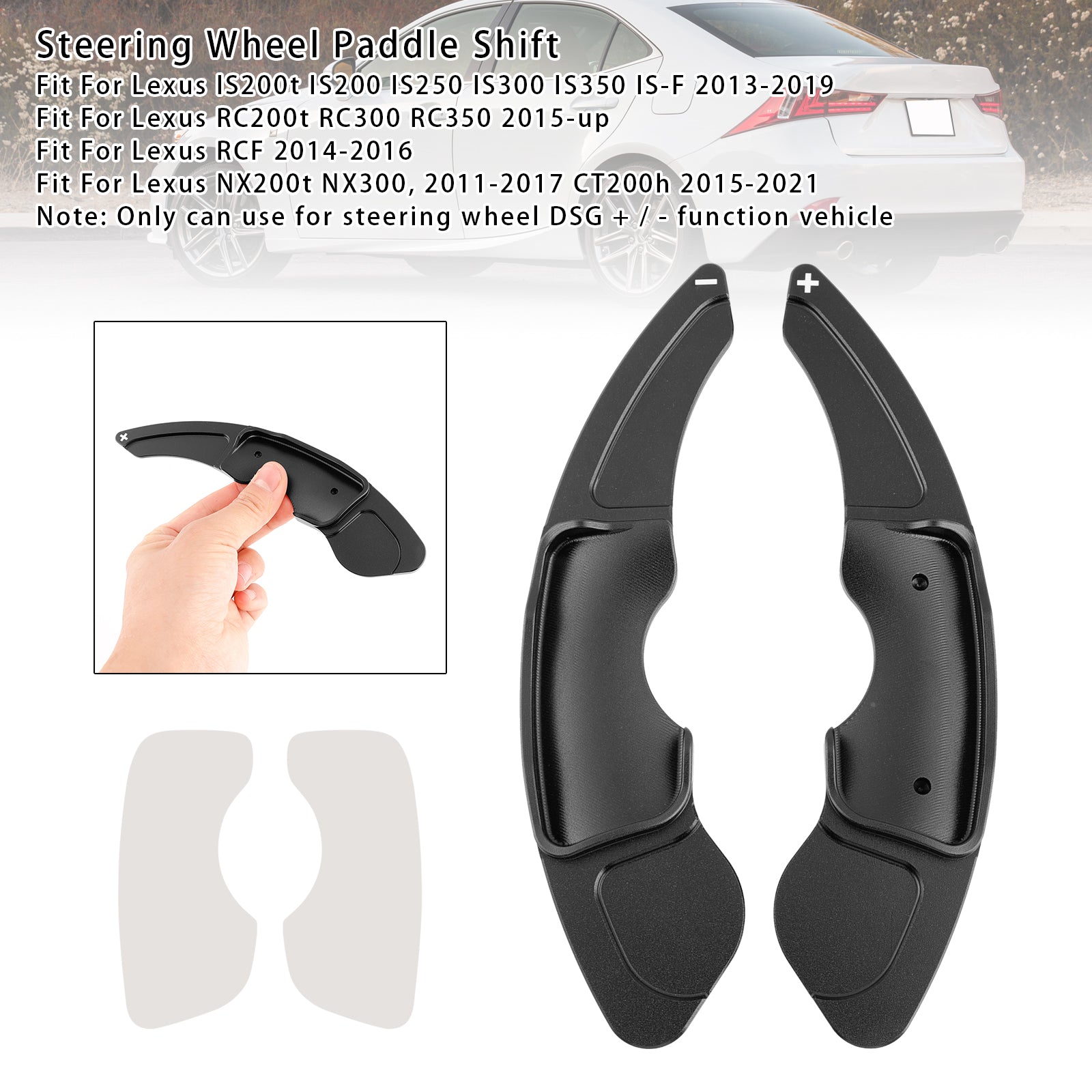 Steering Wheel Paddle Shifter Extensions For Lexus IS RC RCF NX