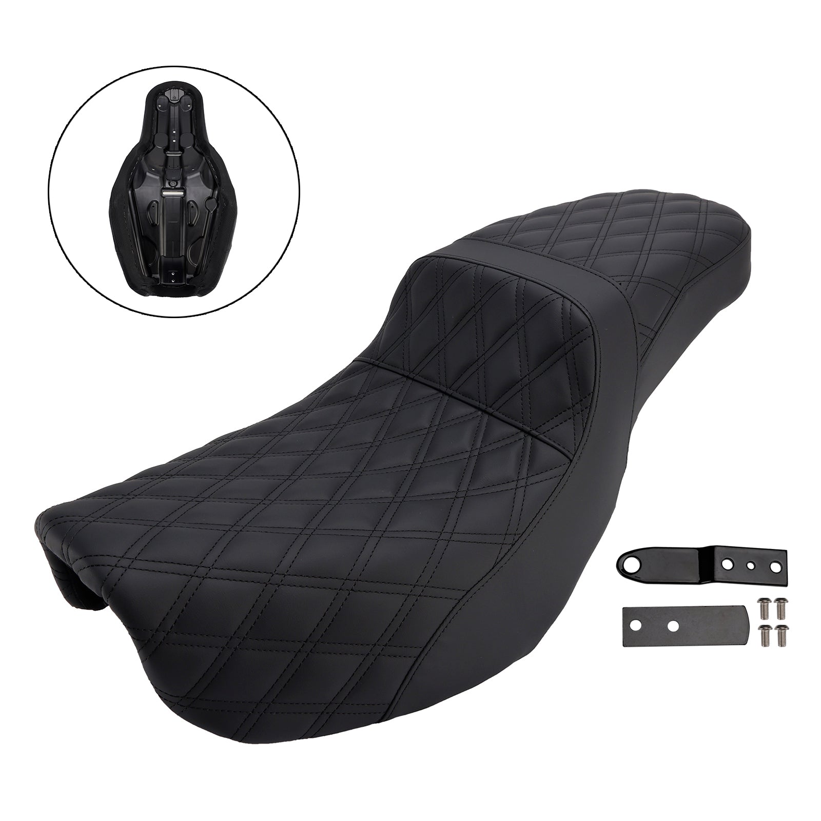 Rider Passenger Seat Front Rear Cushion Fit For Dyna Fxd 2006-2017 Fld Fat Boy