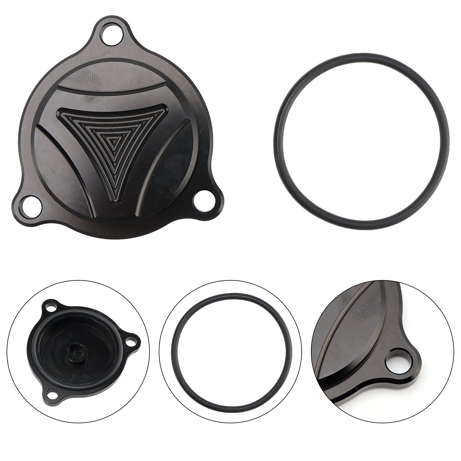 Engine Oil Filter Cover Black For Suzuki LTZ400 LTR450 DRZ400/400E/400S/400SM