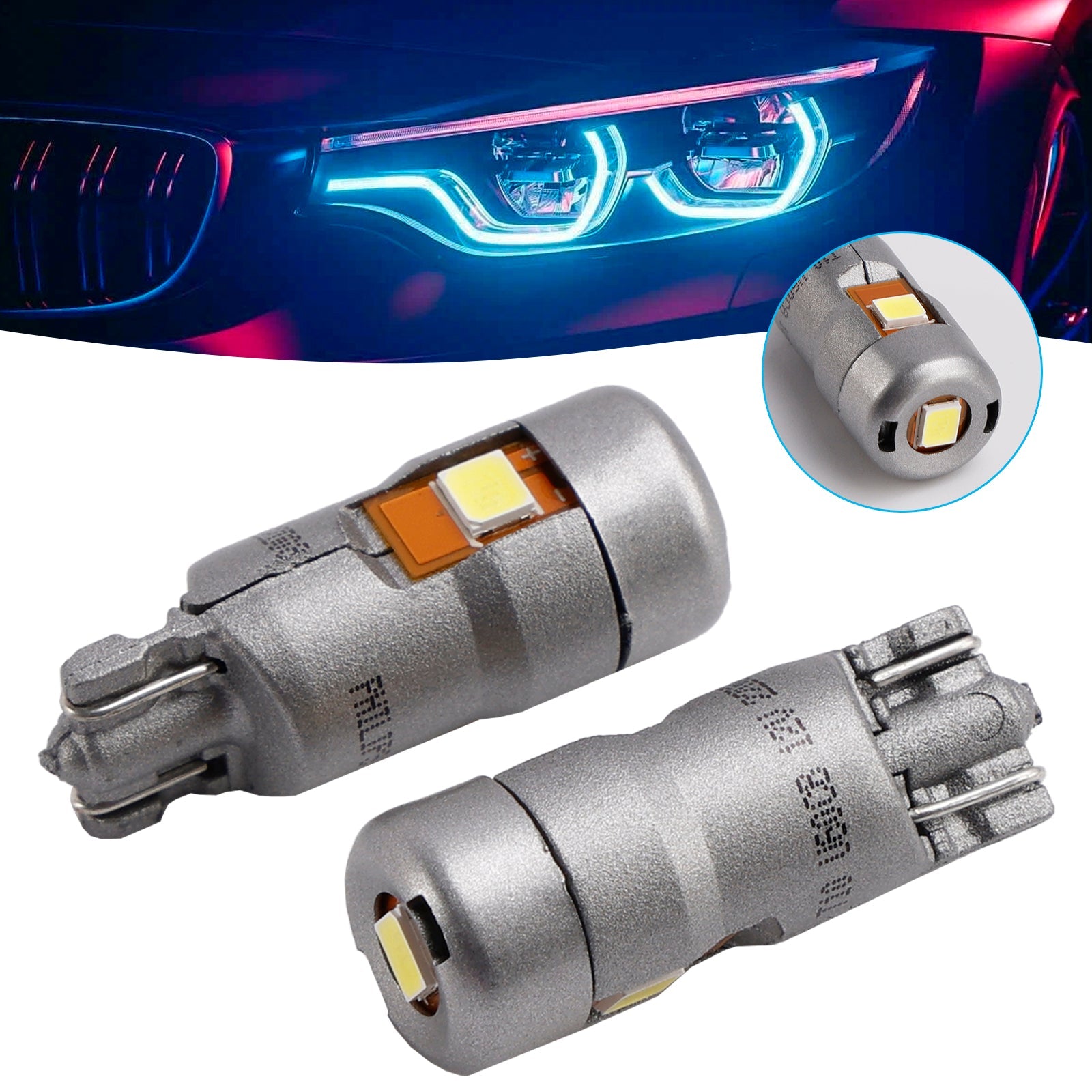 Car Light LED-T10 Ultinon Pro6000 W5W 11961U60CB 6000K 130LM For PHILIPS