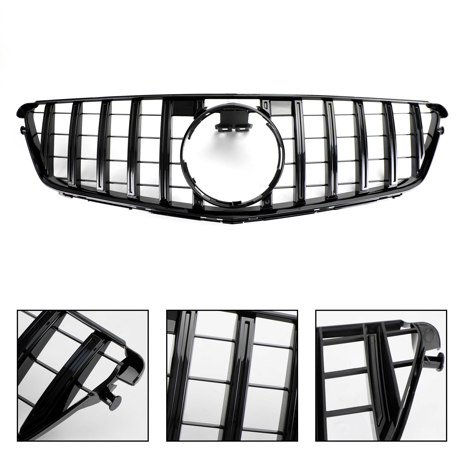 GTR Style Front Bumper Grille Grill Fit Benz C-Class W204 C300 C350 2008-2014