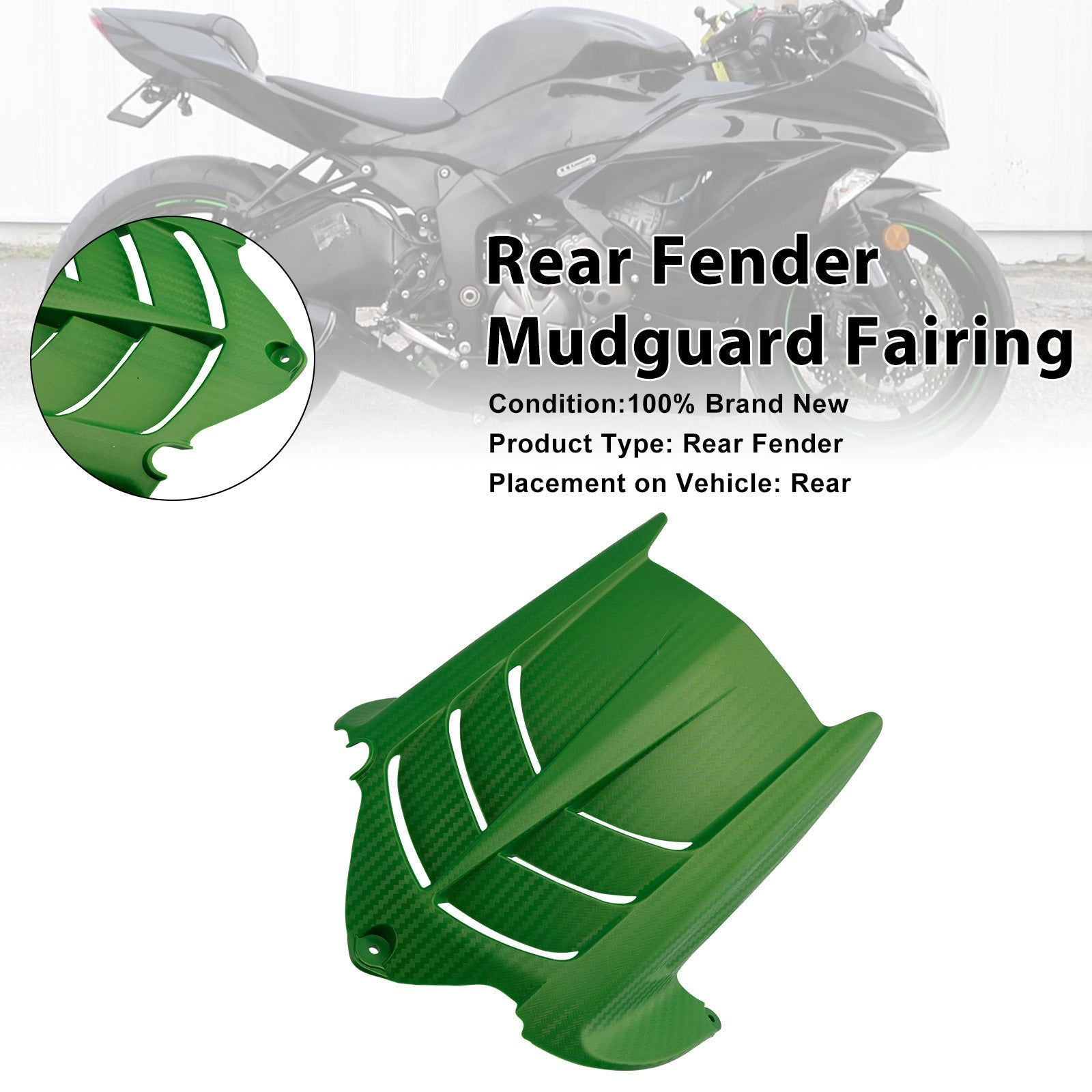 Rear Fender Mudguard Fairing For Kawasaki ZX-6R 636 2009-2025