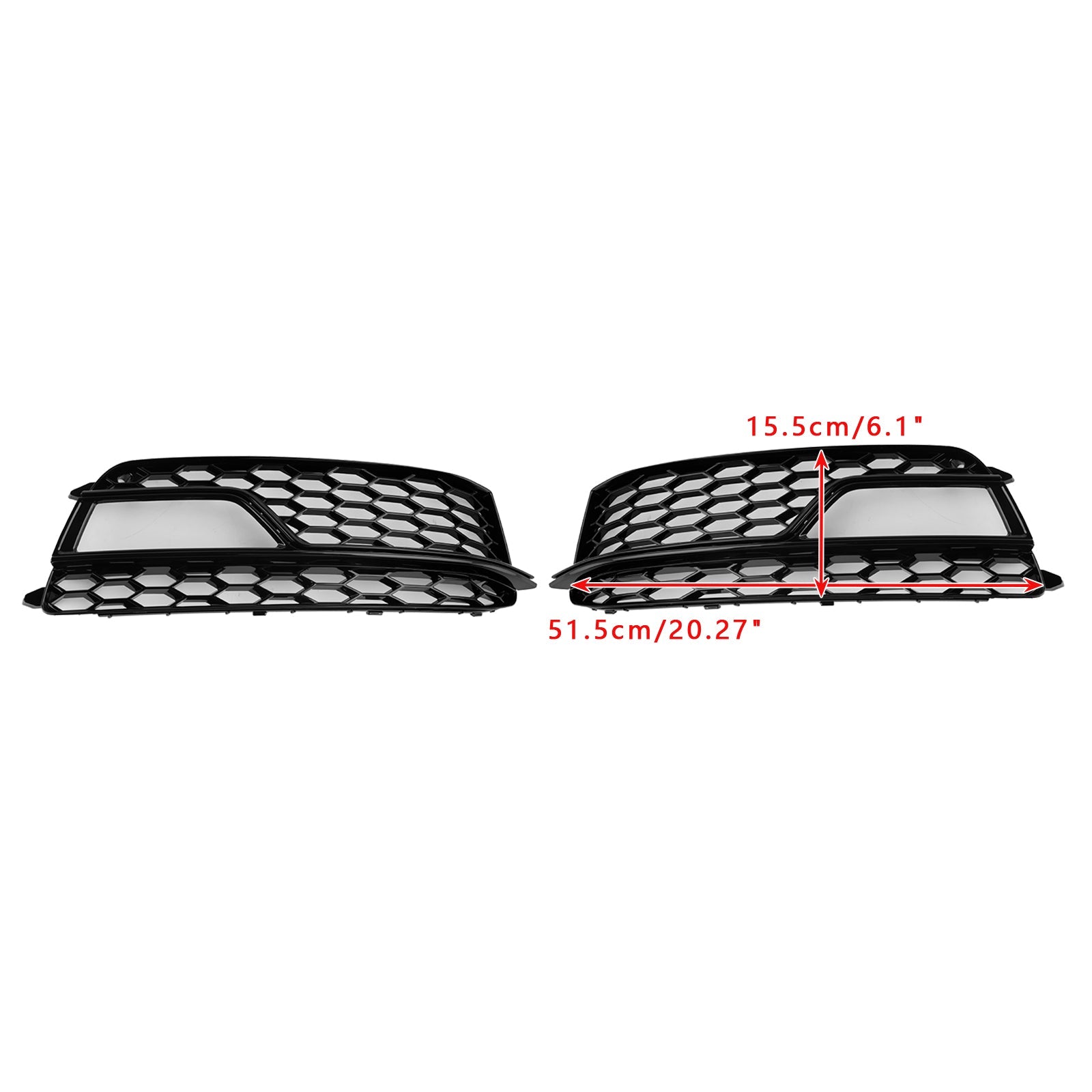 2013-2016 AUDI A5 S-Line S5 2PCS Front Fog Lamp Black Grille Grill