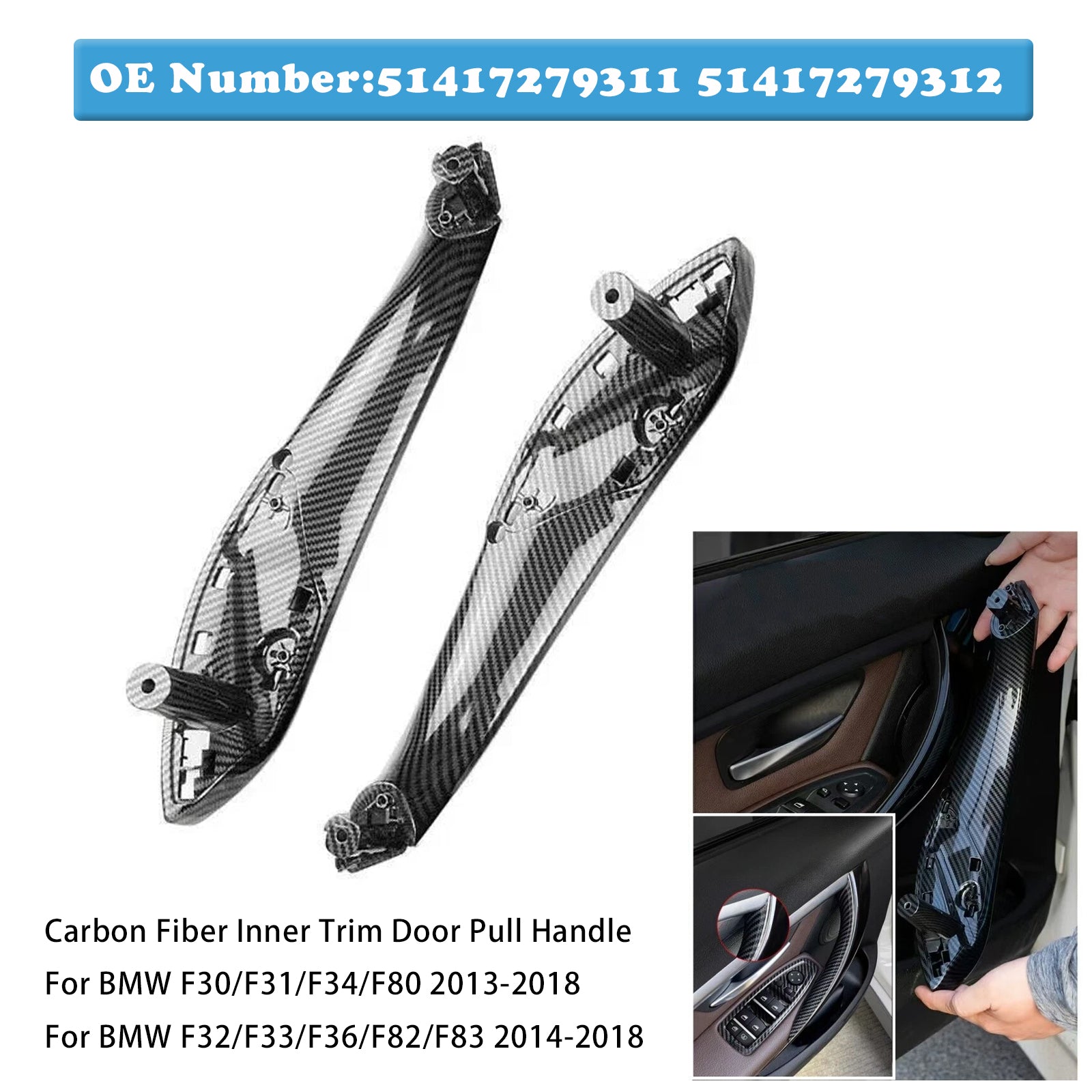 Front Left/Right Inner Trim Door Pull Handle For BMW F30 F80 F31 F32 F33 F35 M3