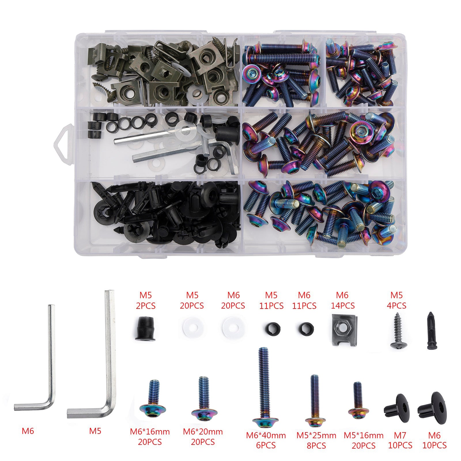 Complete Fairing Bolts Screws Bodywork Kit For Yamaha YZF R6 R1 R3 R25 FZ07 FZ09 Generic