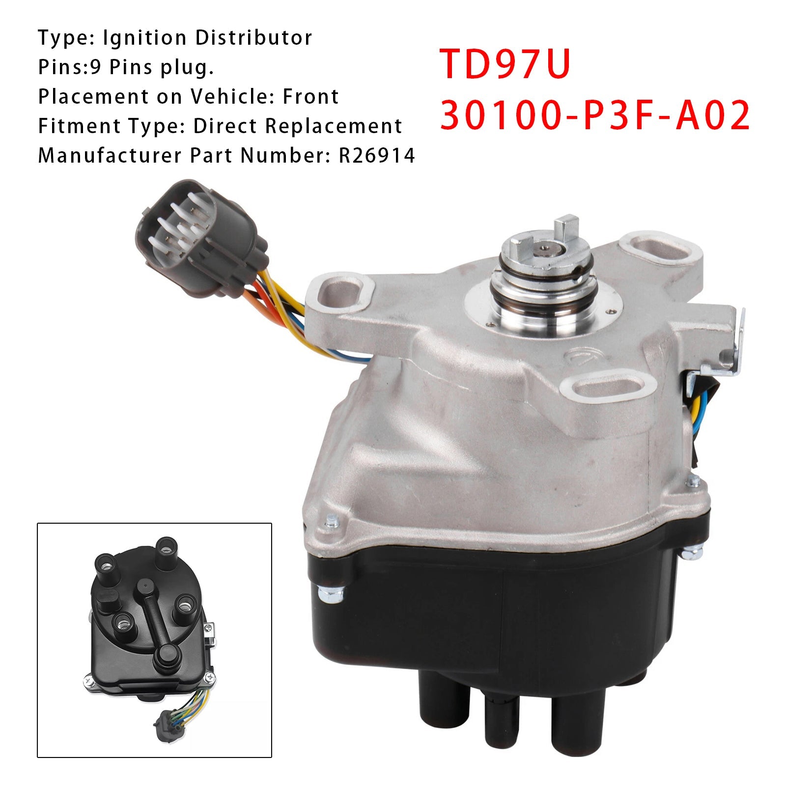 TD97U 30100-P3F-A02 Ignition Distributor For Honda CRV 1997-1998 EX LX 2.0L L4