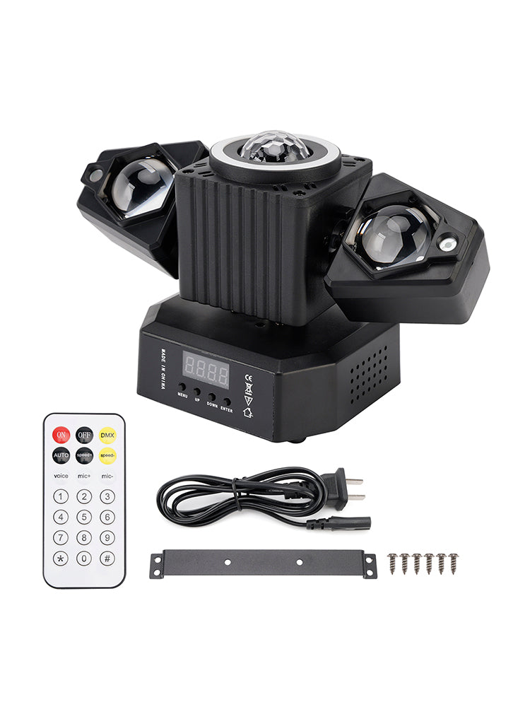Moving Head Light Rotating Disco Ball Laser Beam Strobe Remote DMX Stage Light