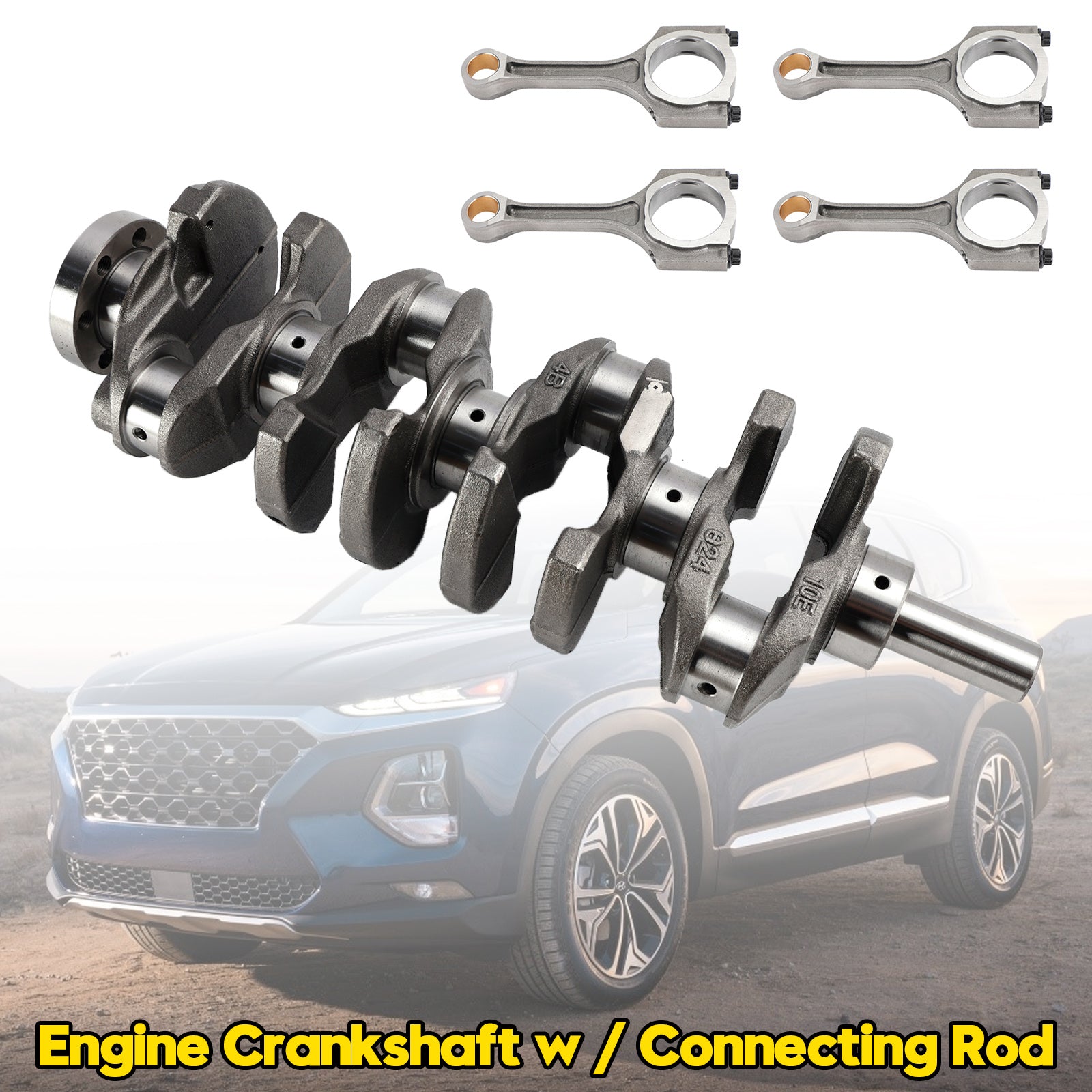 Engine Crankshaft w/ Connecting Rod For 10-18 kia Hyundai Sonata Kia Forte 2.4L