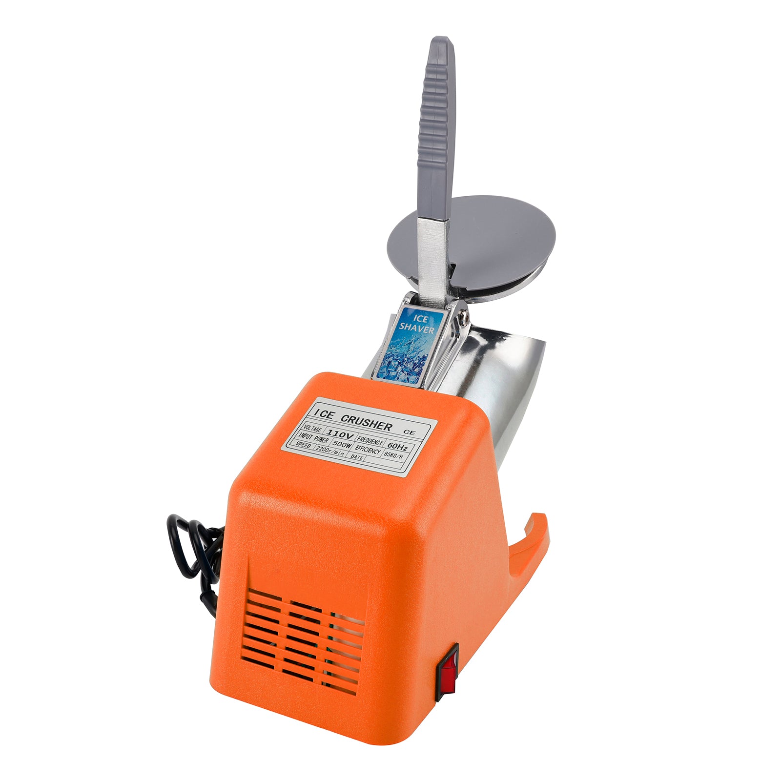Electric Ice Crusher Machine 143LBS/Hr Snow Cone Maker Ice Shaver 500W