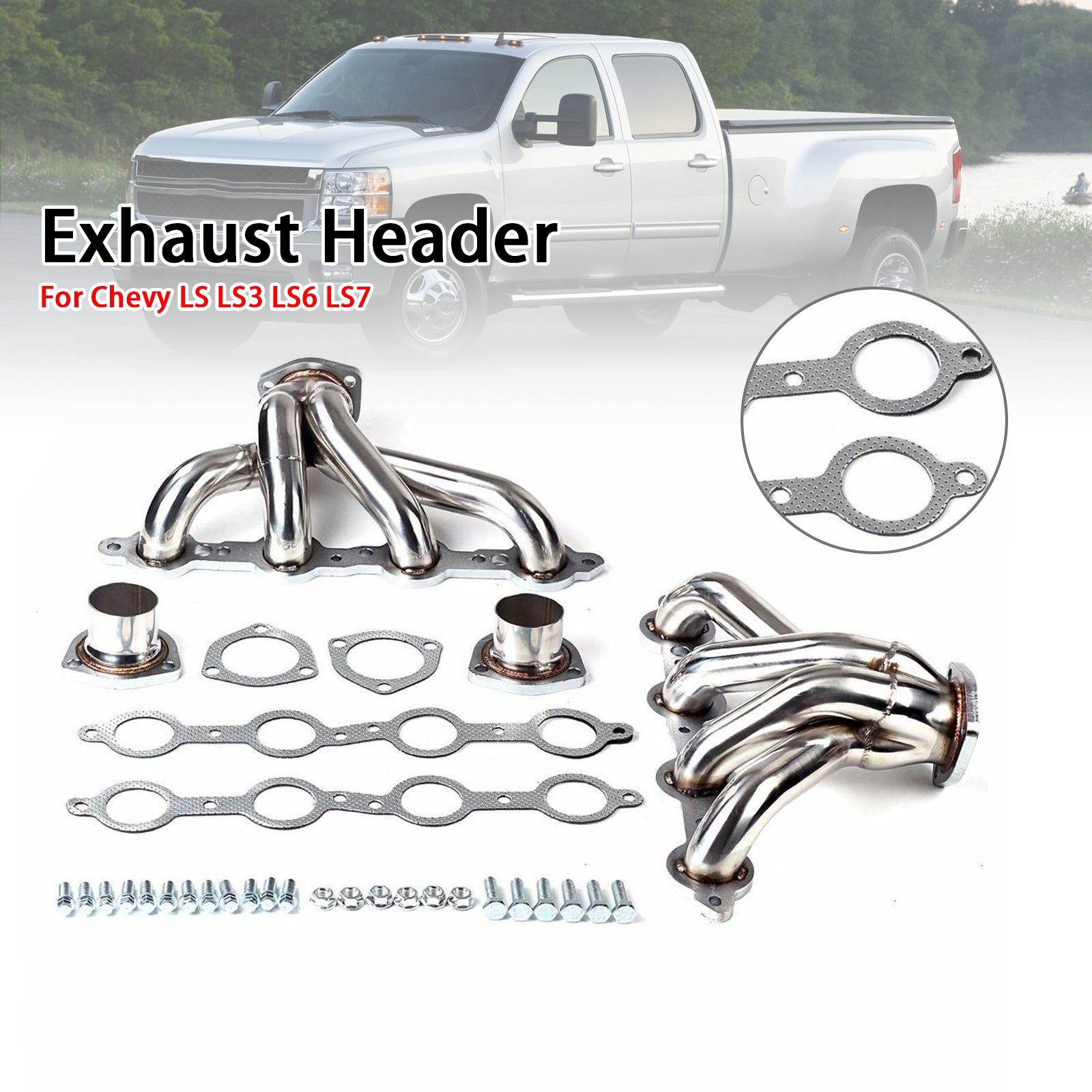 Exhaust Manifold Header Fit Chevy LS LS3 LS6 LS7
